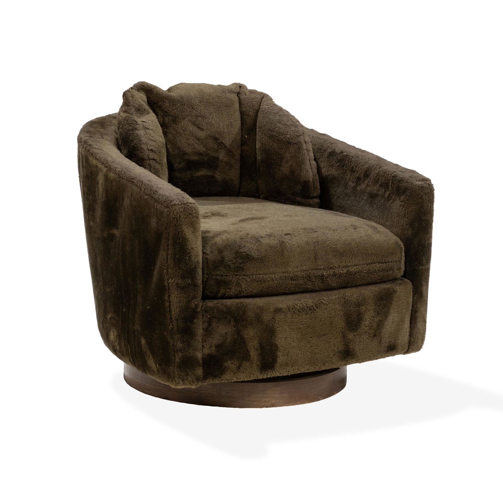 Milo Baughman Style Swivel Chair (1 of 2)