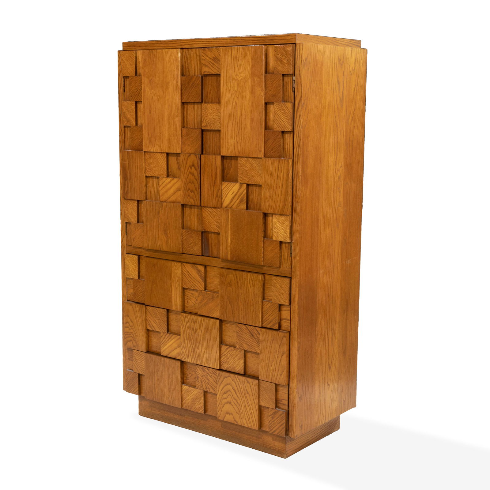 Brutalist Style Oak Chifferobe (1 of 4)