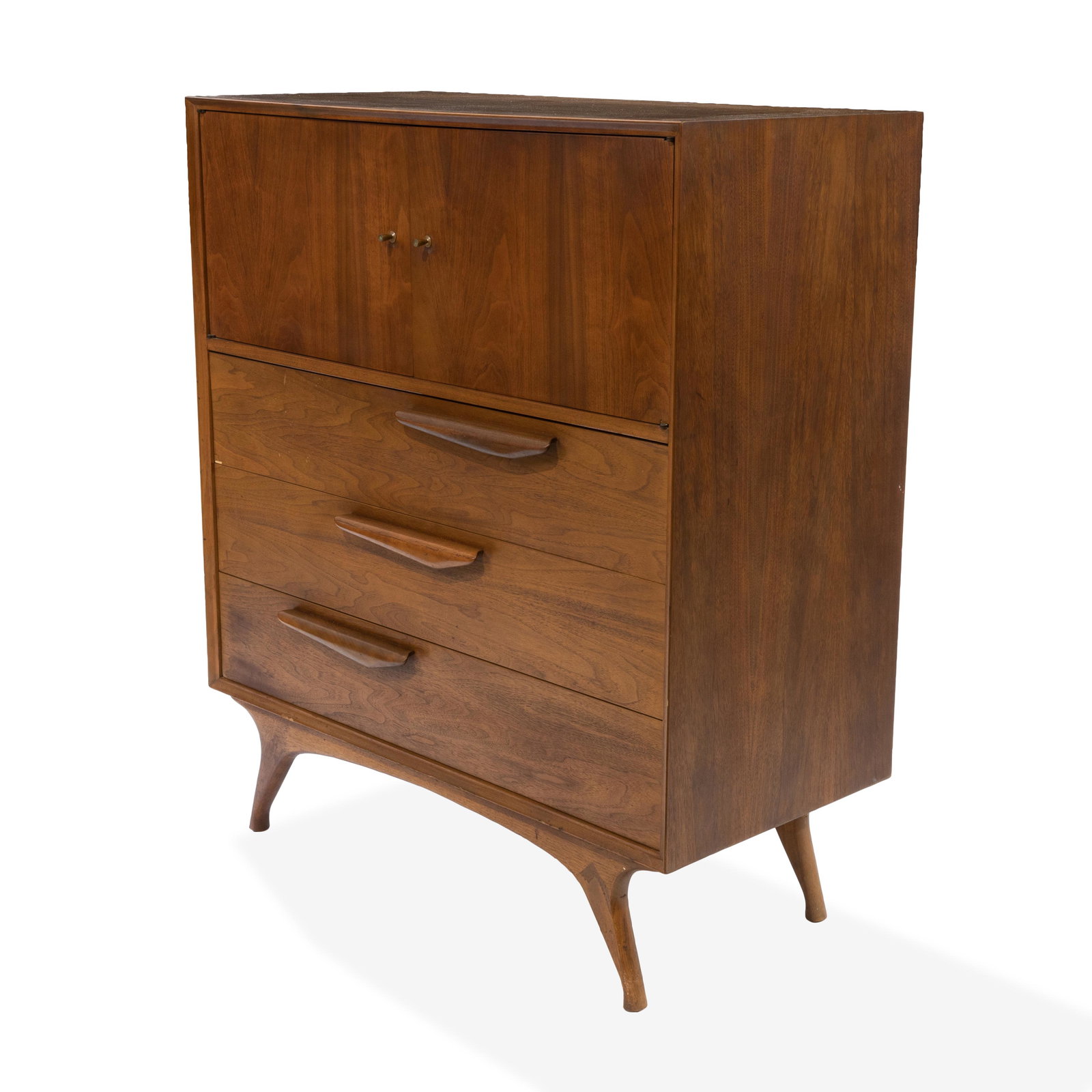 Sculpted Walnut High Chest (1 of 5)