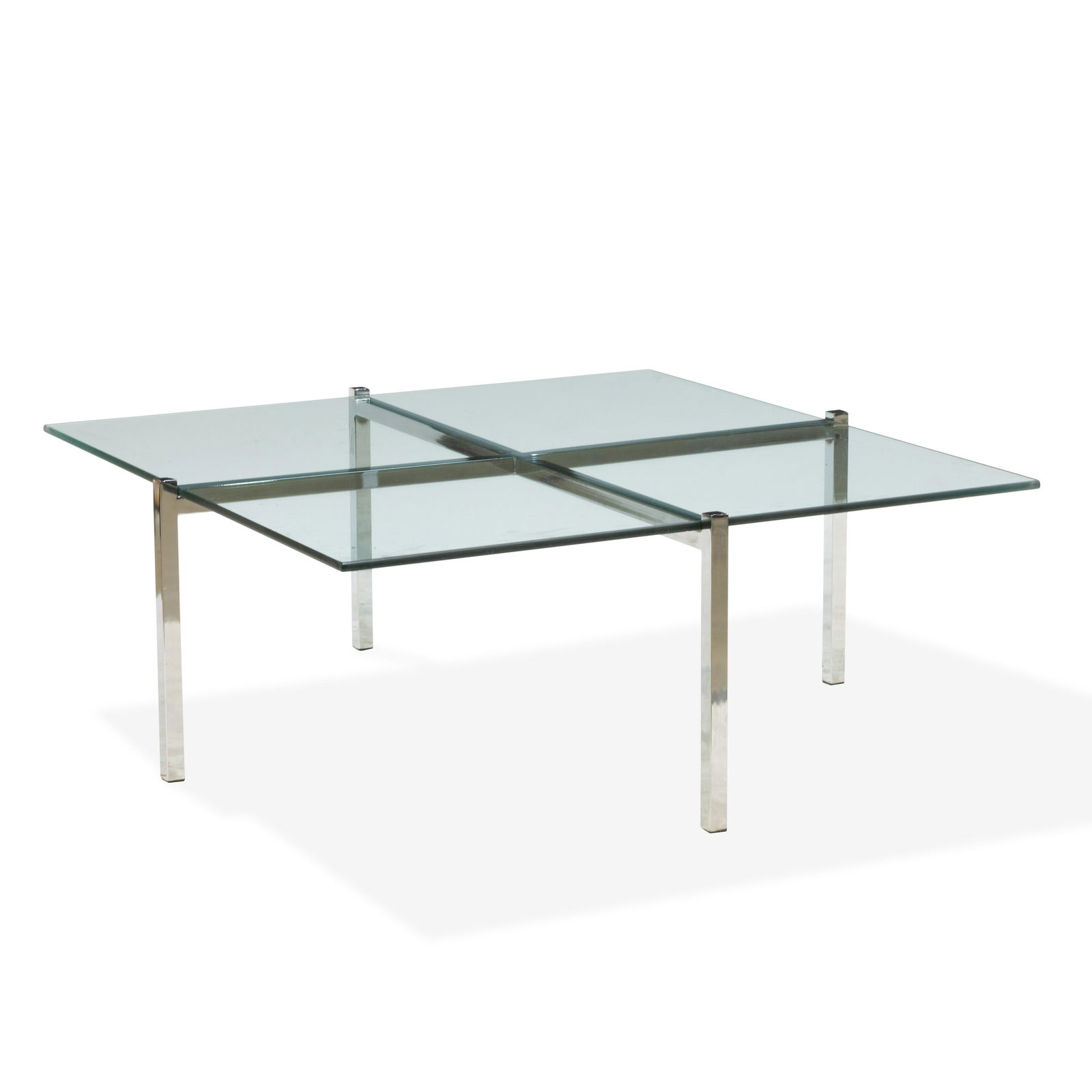 Chrome and Glass Square Coffee Table (1 of 1)