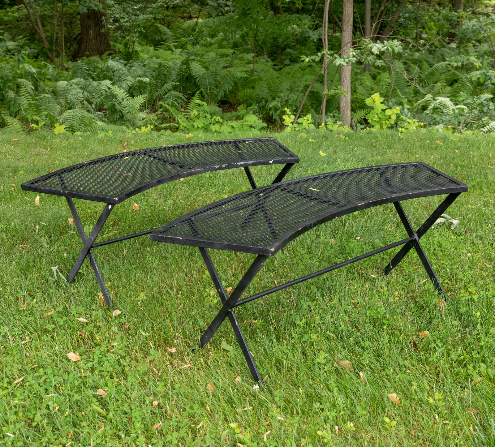 Salterini Iron Benches-Pair (1 of 2)