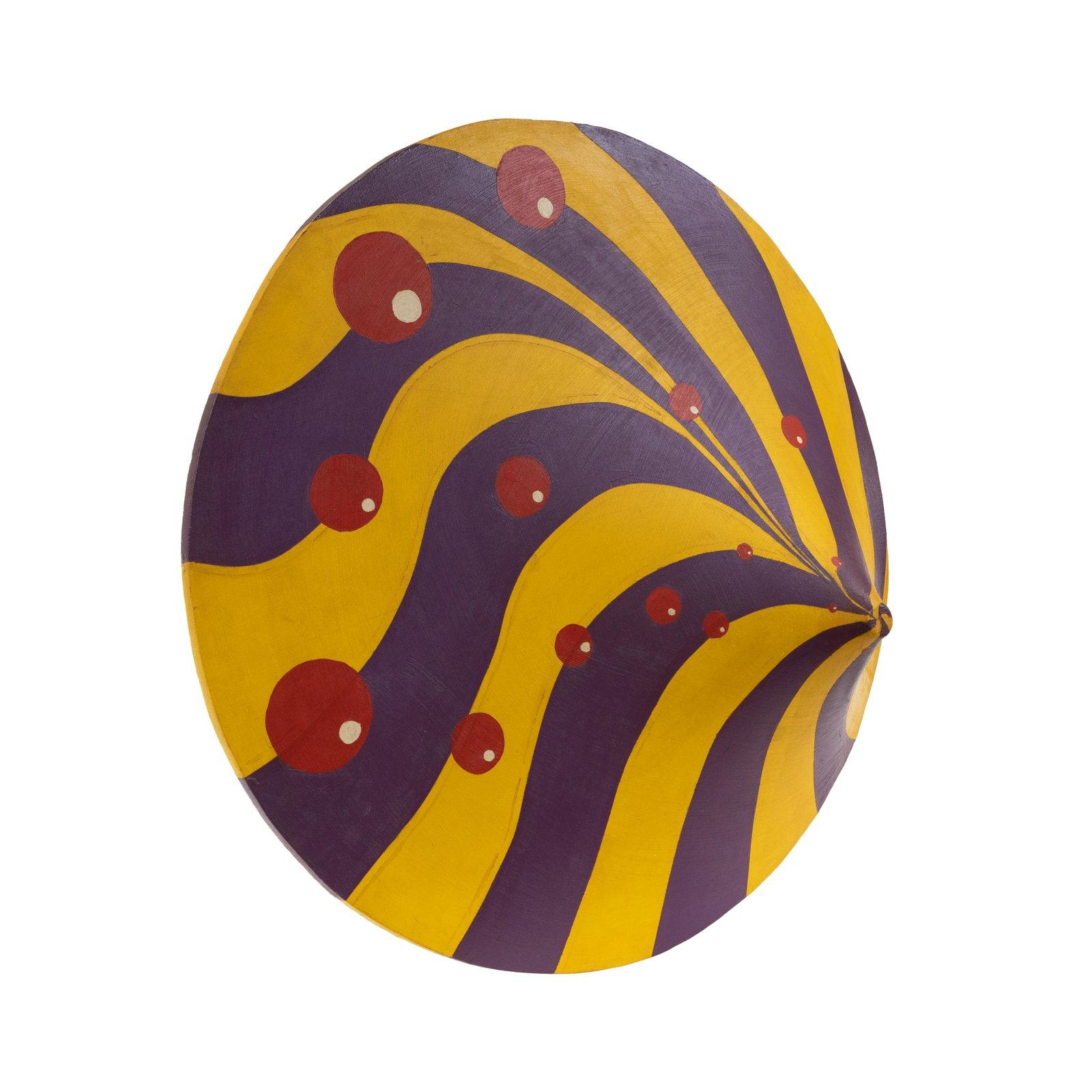 Abstract Oil on Canvas Sculpture: Description - Oil on canvas round wall sculpture Dimensions - 29" x 7"