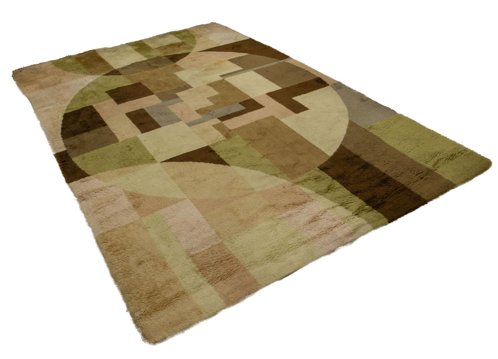 Mid Century Geometric Shag Rug (1 of 4)