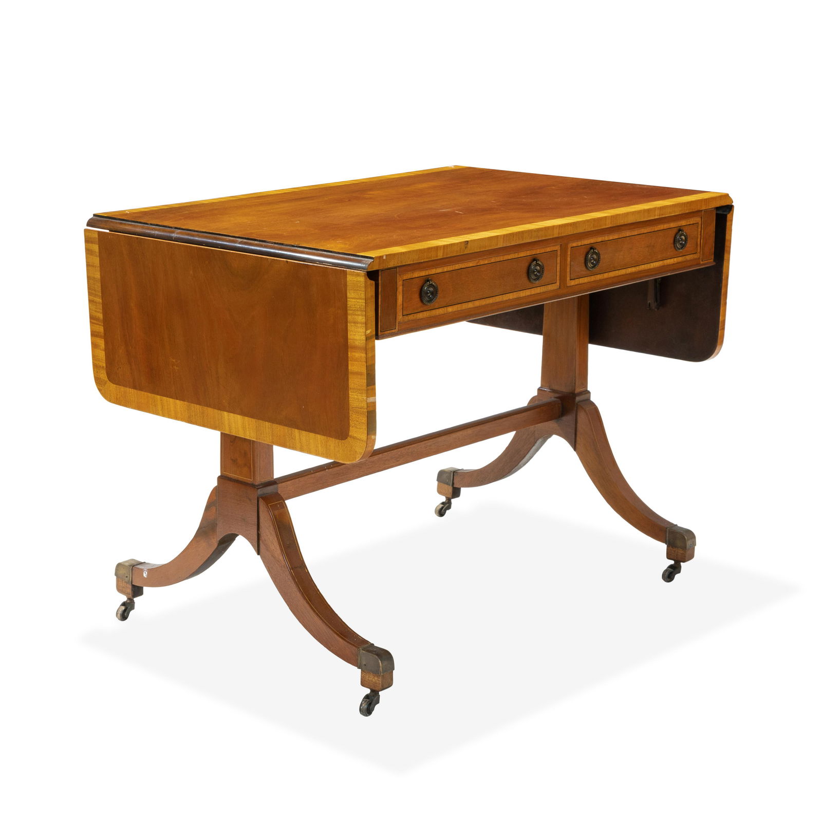 Satin Banded Mahogany Drop Side Writing Table (1 of 5)