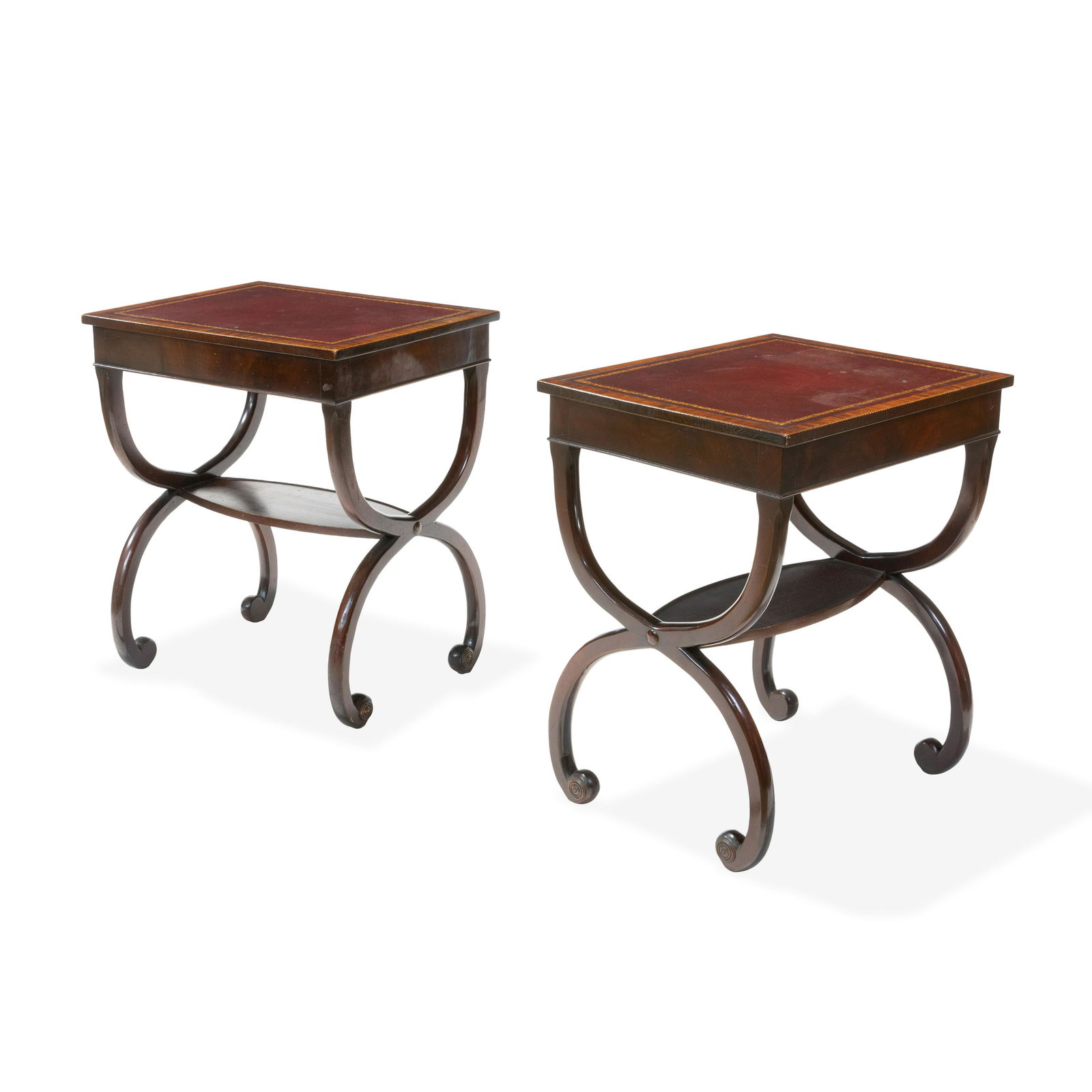 Mahogany Leather Top Tablses (1 of 3)