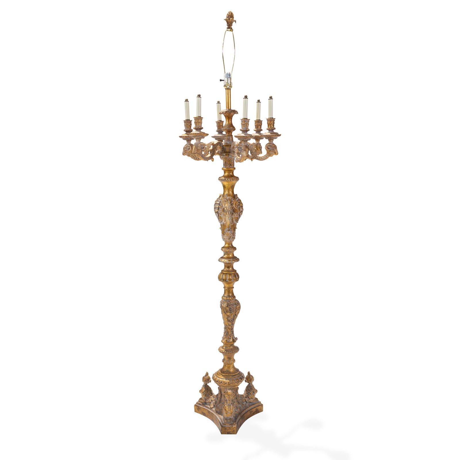 Gilt French Composition Candelabra Floor Lamp (1 of 3)