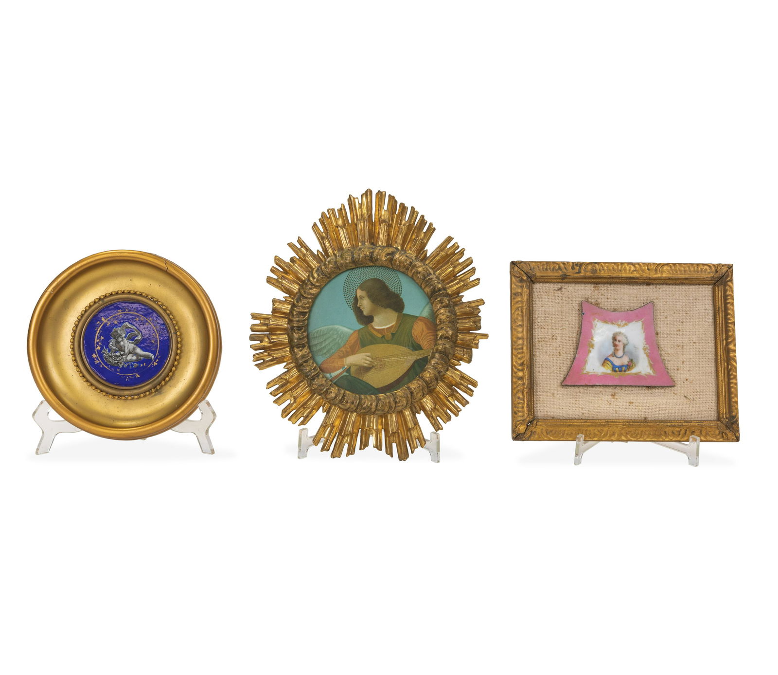 Two Porcelain Plaques and Giltwood Frame (1 of 5)