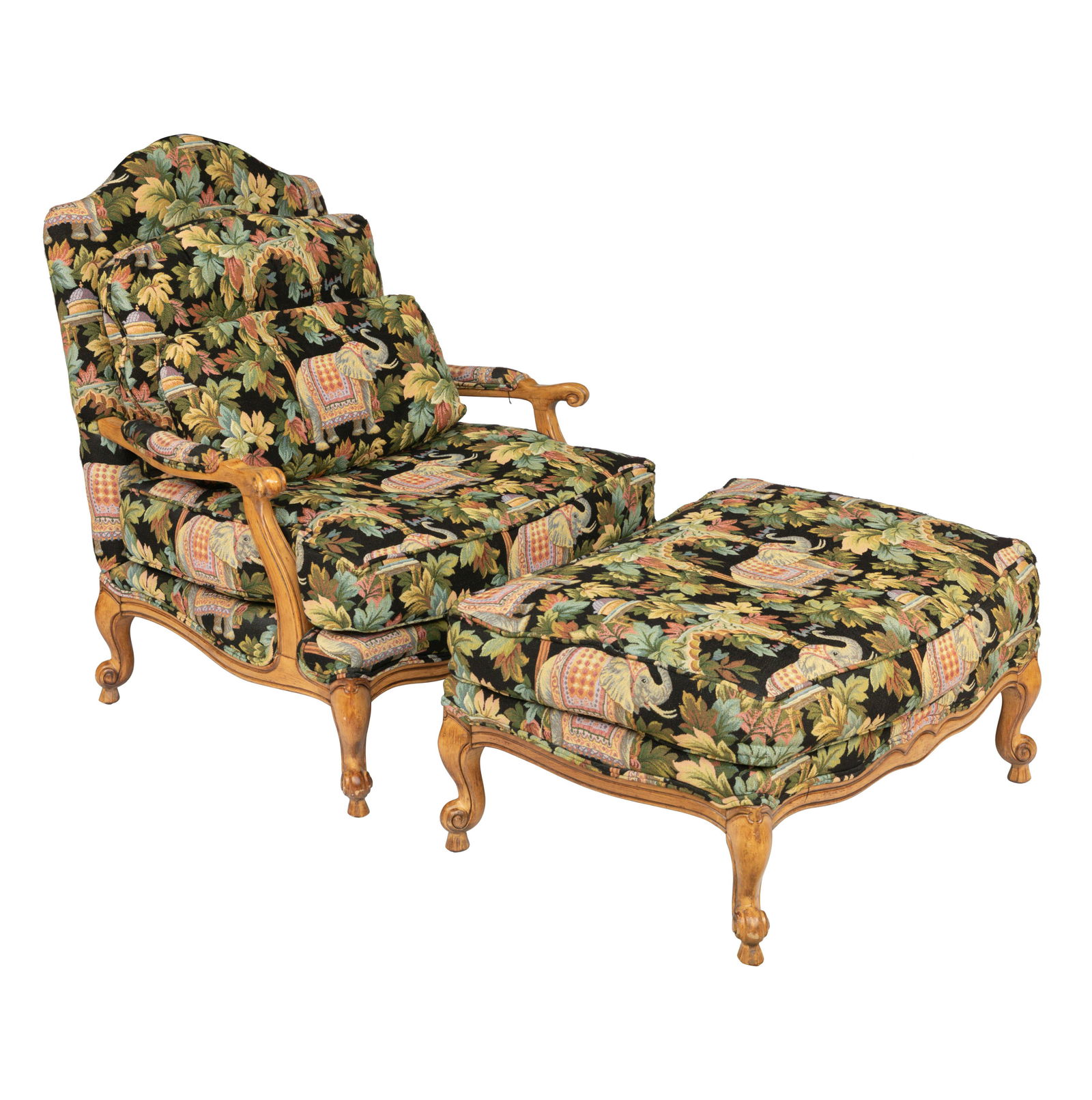 Oversized French Chair and Ottoman (1 of 4)