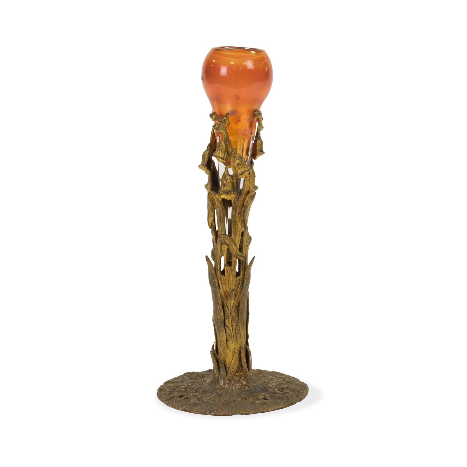 Art Glass Vase in Bronze Holder (1 of 5)