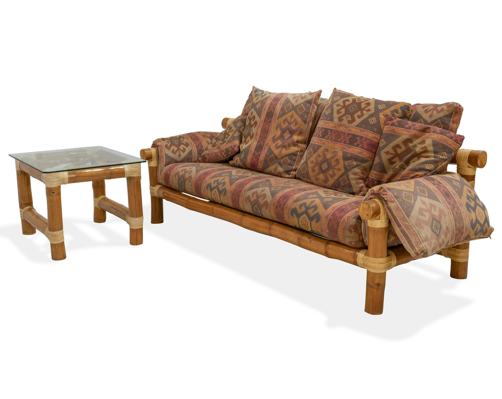 Oversized Bamboo Sofa & Table (1 of 4)