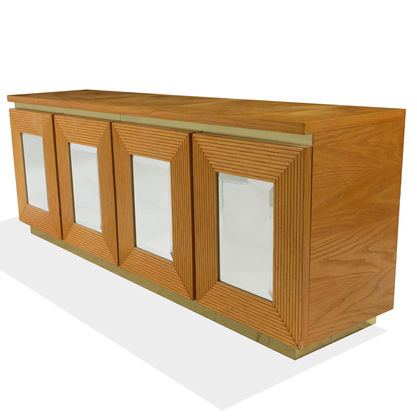 Faux Bamboo and Brass Credenza (1 of 5)