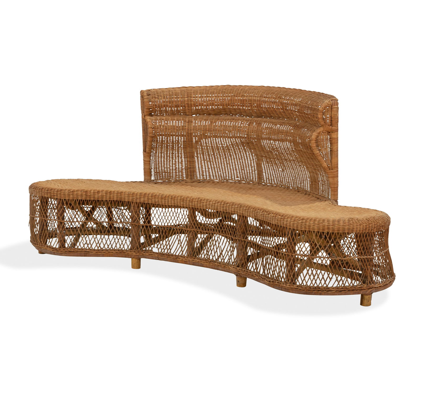 Cloud Style Wicker Loveseat (1 of 6)