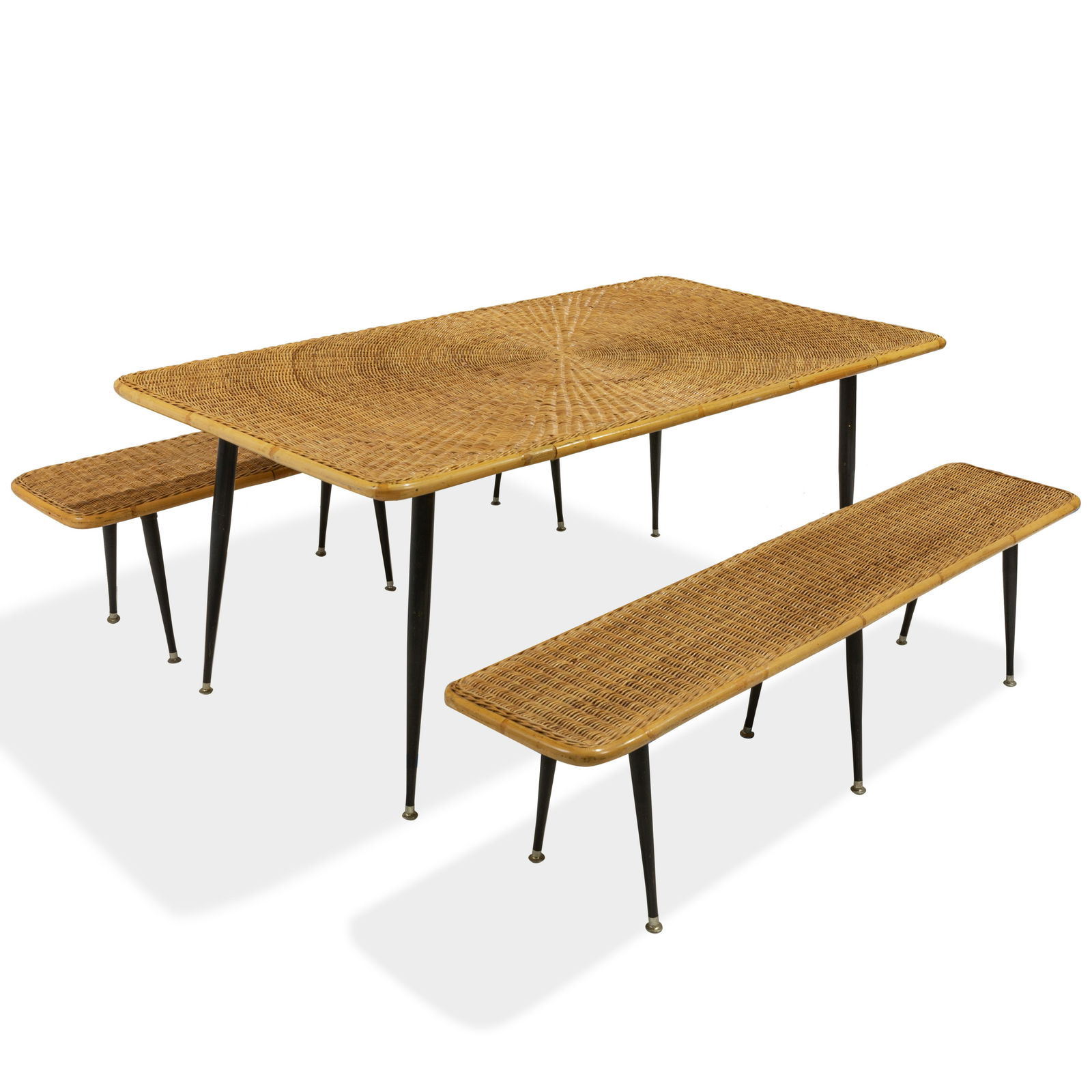 Calif-Asia - Wicker Table & Benches (1 of 4)