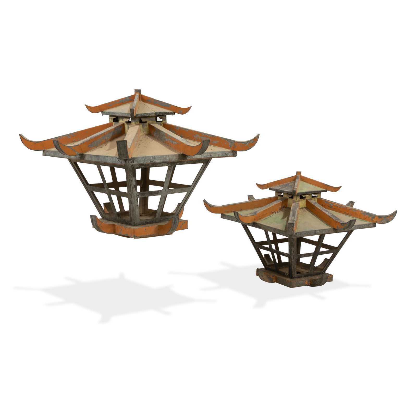 Large Pagoda Metal Lamp Tops (1 of 4)