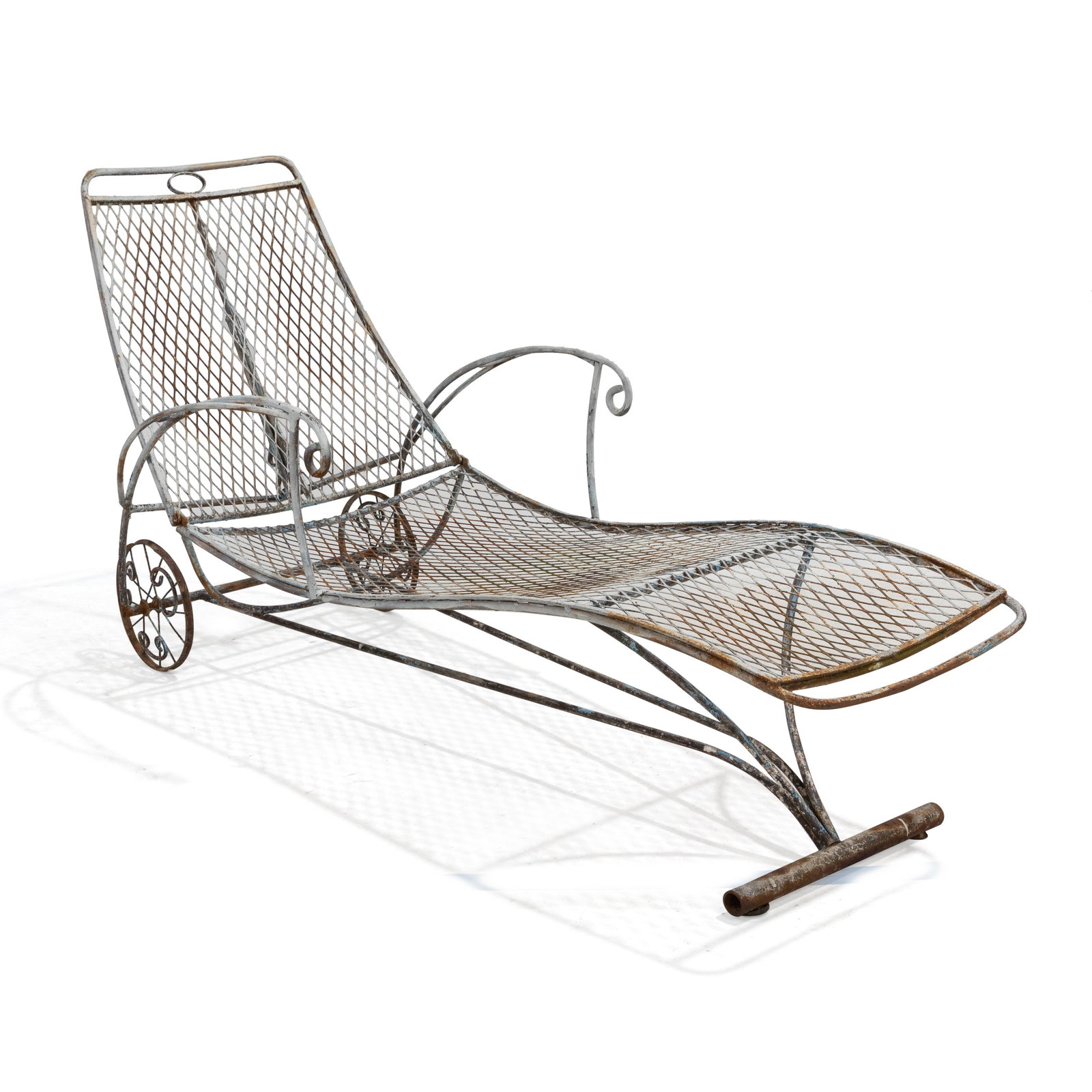 Russel Woodard - Iron Chaise Lounge: Description - Iron chaise lounge. Dimensions - 34" x 63" x 29"