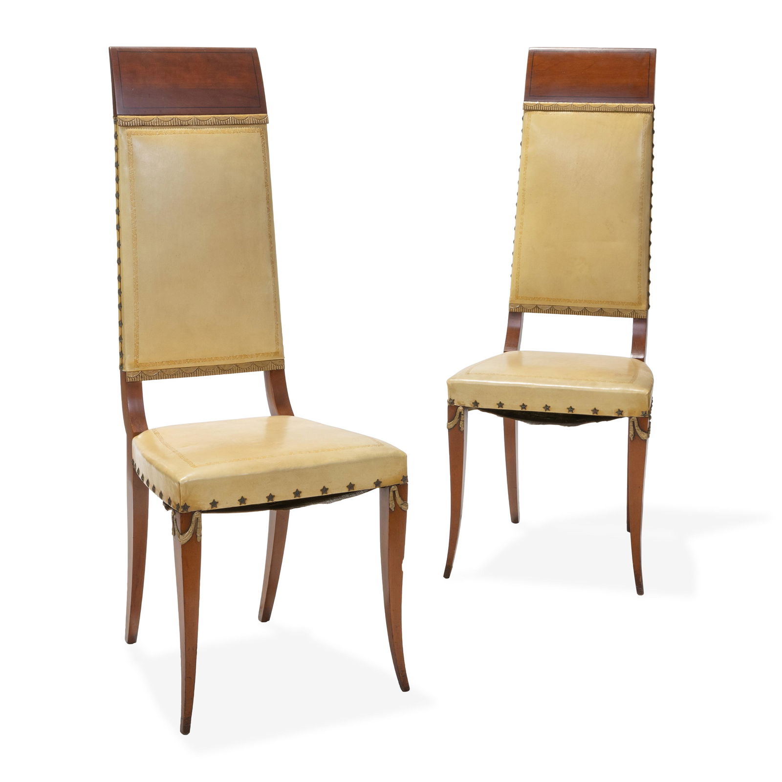 Tommi Parzinger Style - High Back Leather Chairs (1 of 3)