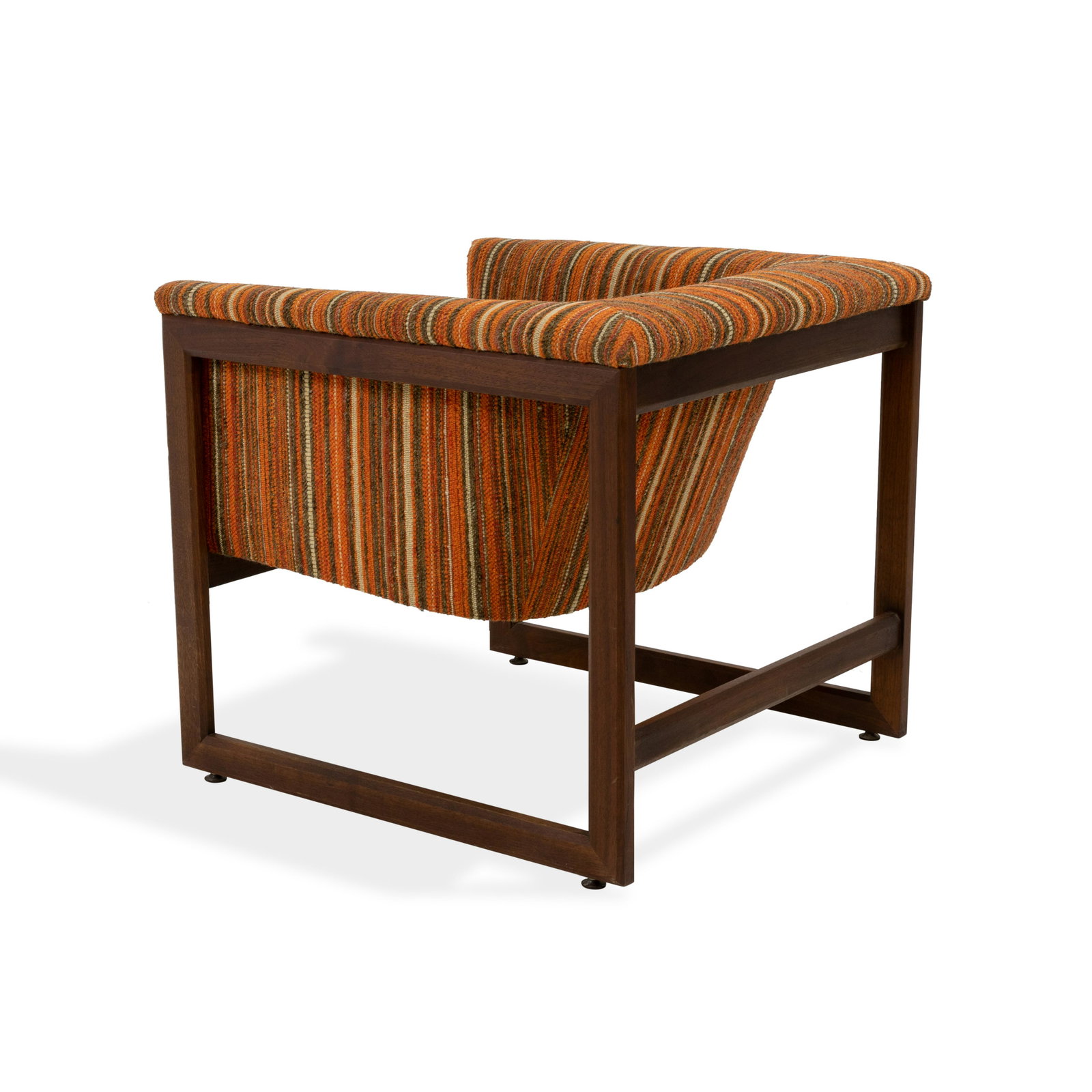 Milo Baughman - Club Chair: Description - A Milo Baughman club chair with walnut frame. Dimensions - 25" x 27" x 29"