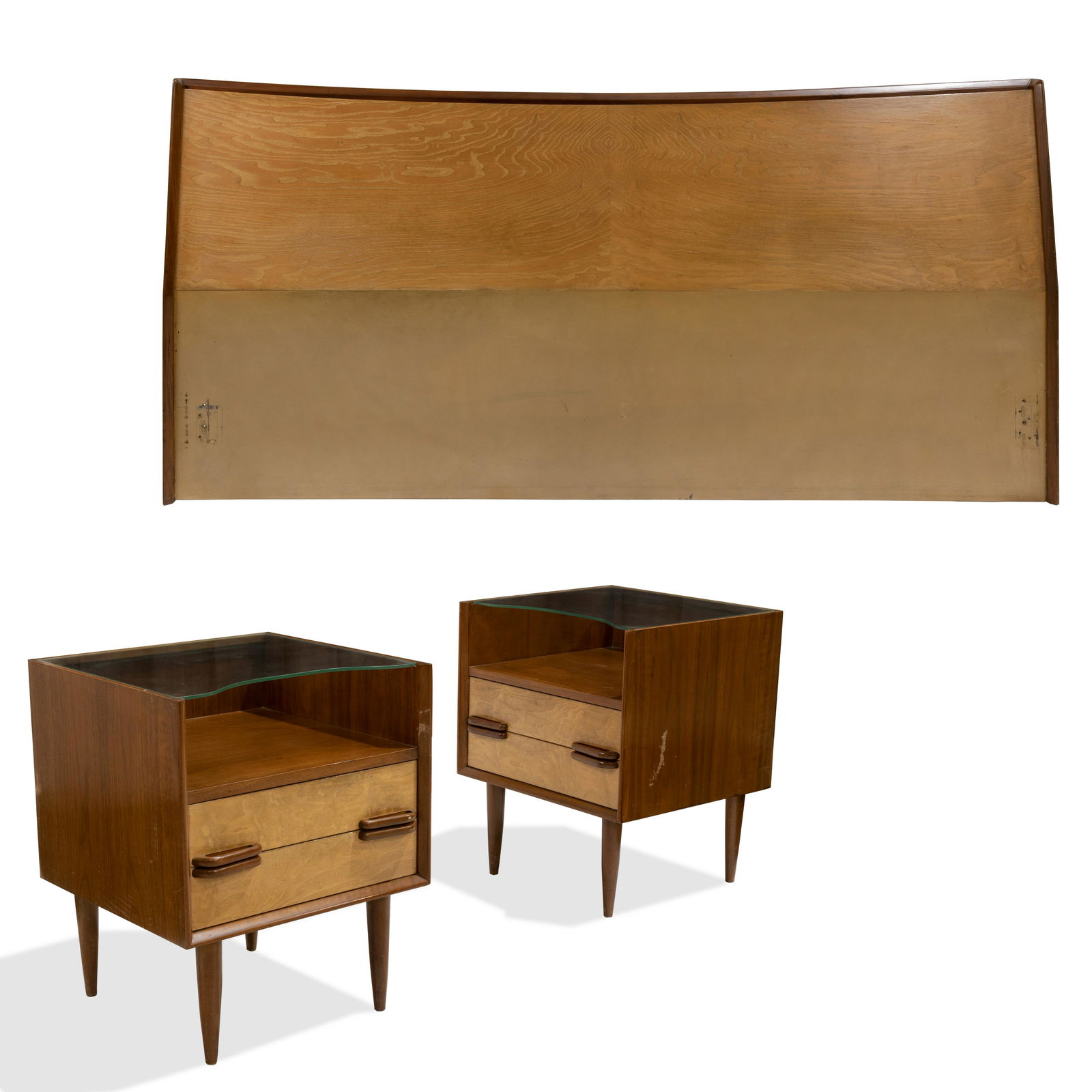 Baker Style - Headboard and Nightstands (1 of 8)