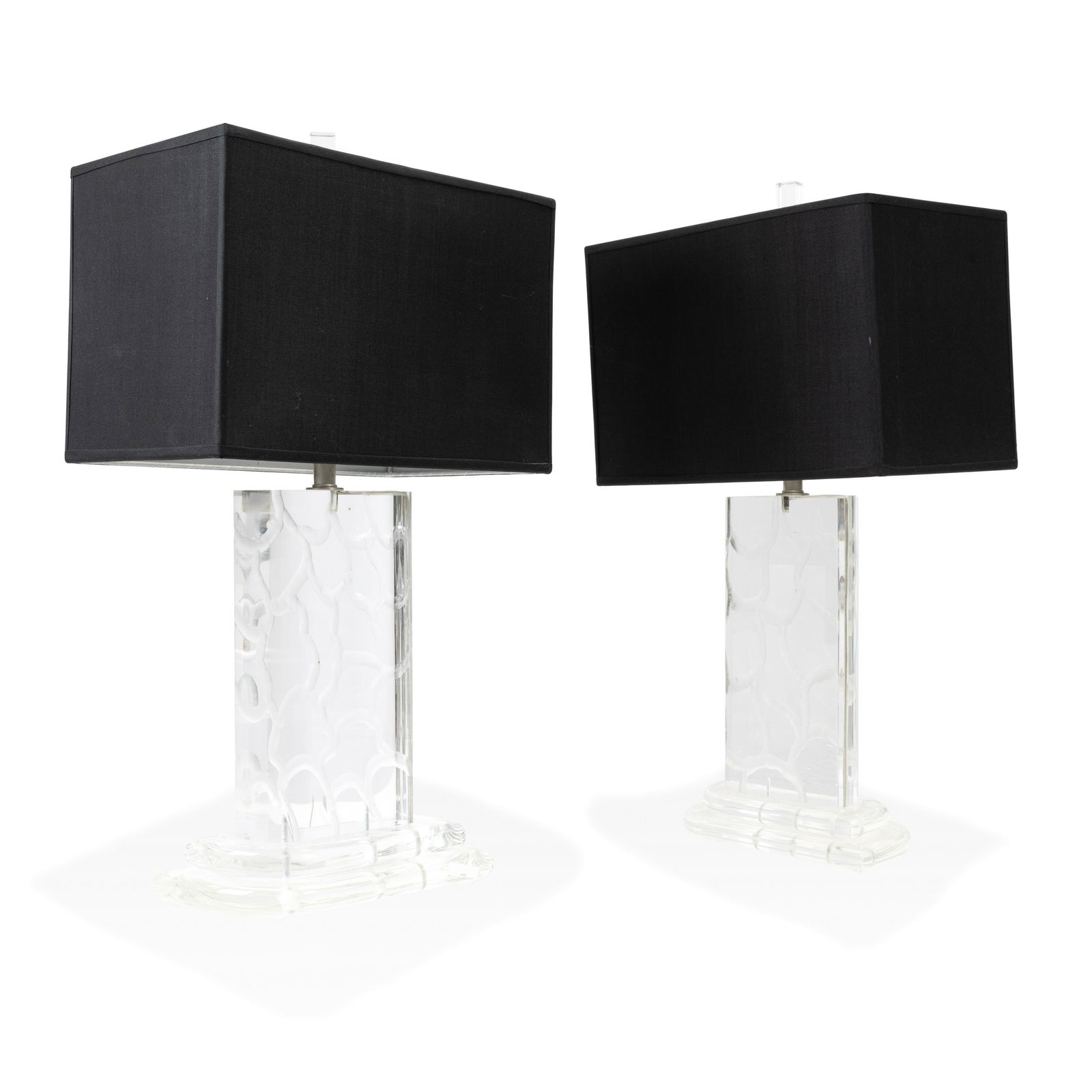 Etched Lucite Lamps (1 of 2)