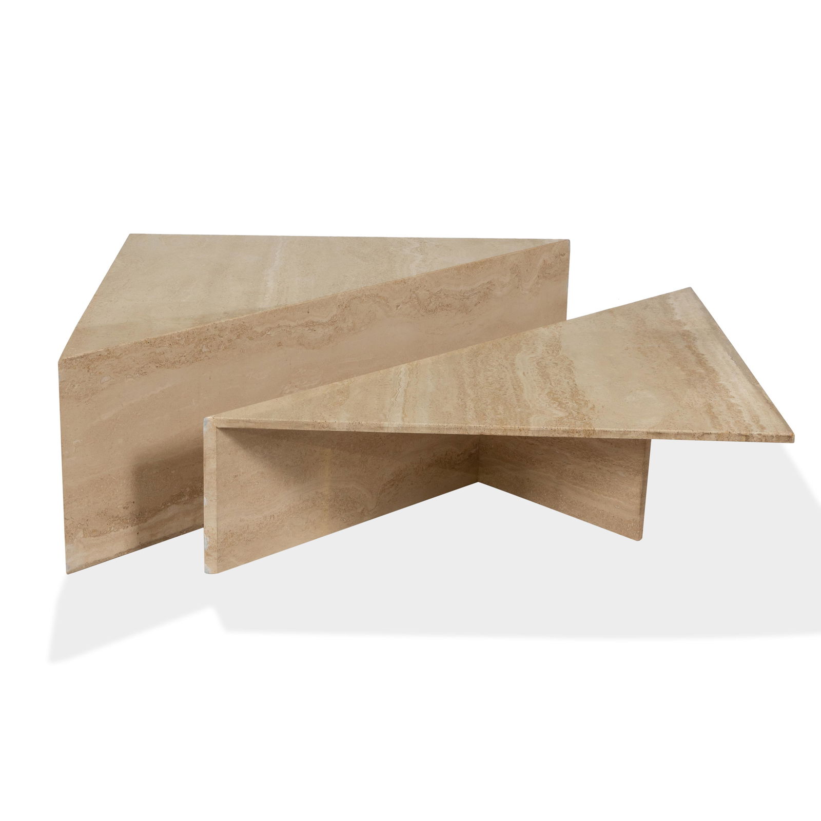 Modernist Two Part Travertine Coffee Table (1 of 3)