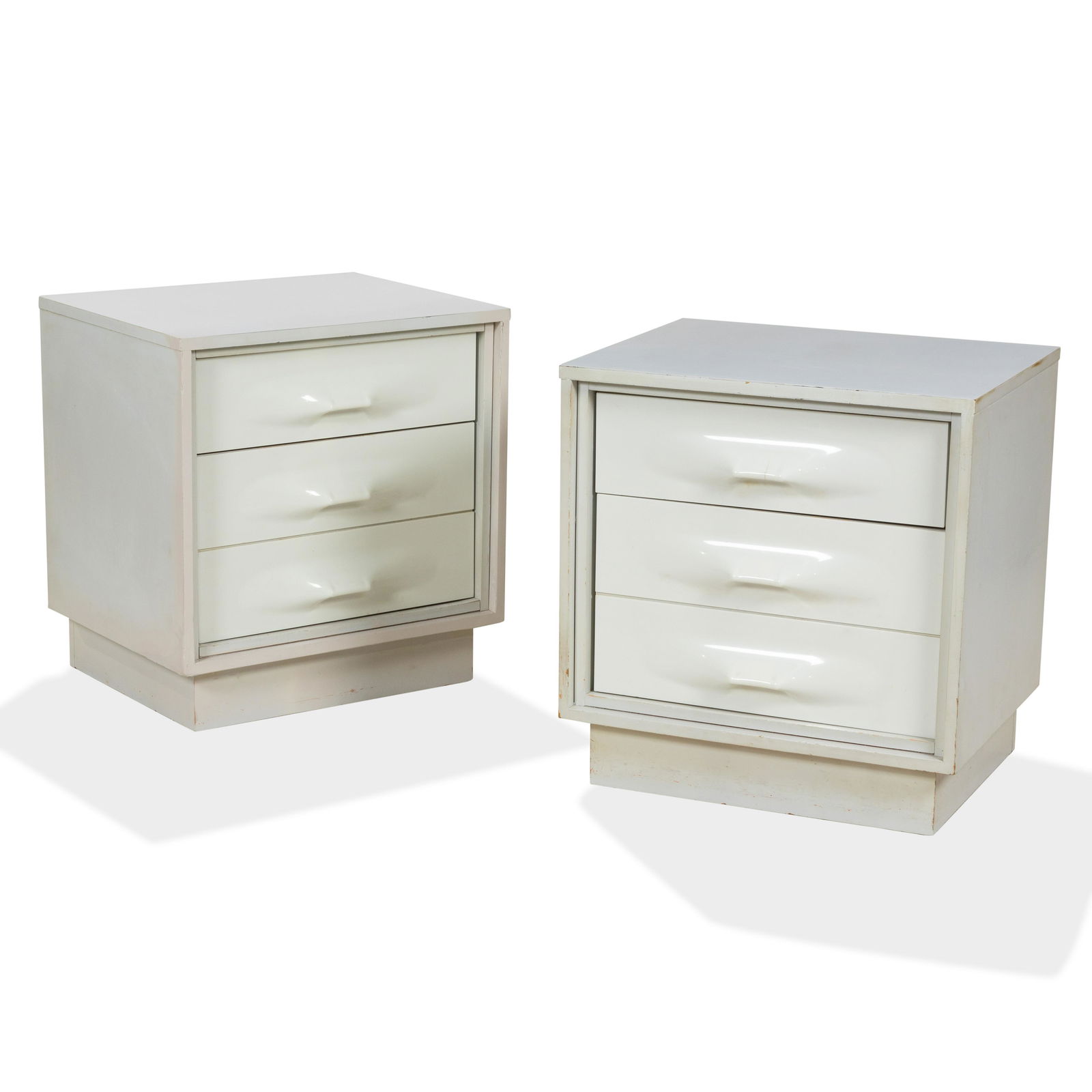 Raymond Loewy Style - Nightstands: Description - Raymond Loewy Style by Rougier of Canada, two nightstands. Dimensions - 24" x 23" x 28"