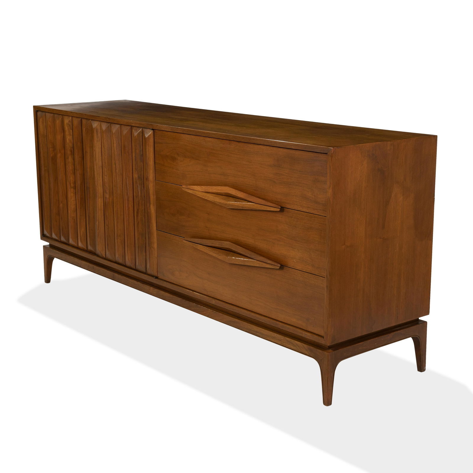 Faceted Walnut Cabinet (1 of 3)