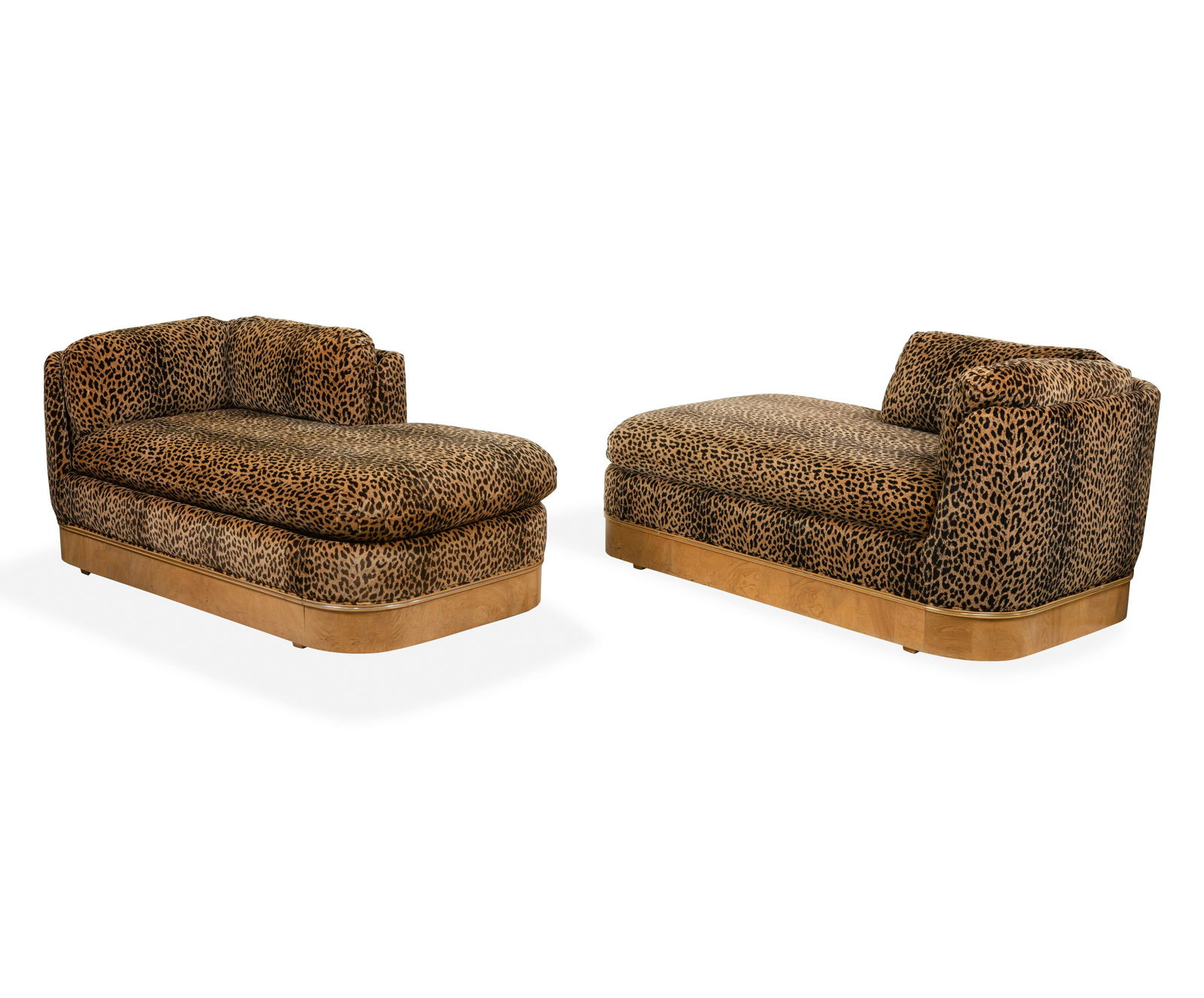 Burl Deco Style Chaise Lounges - Pair (1 of 4)