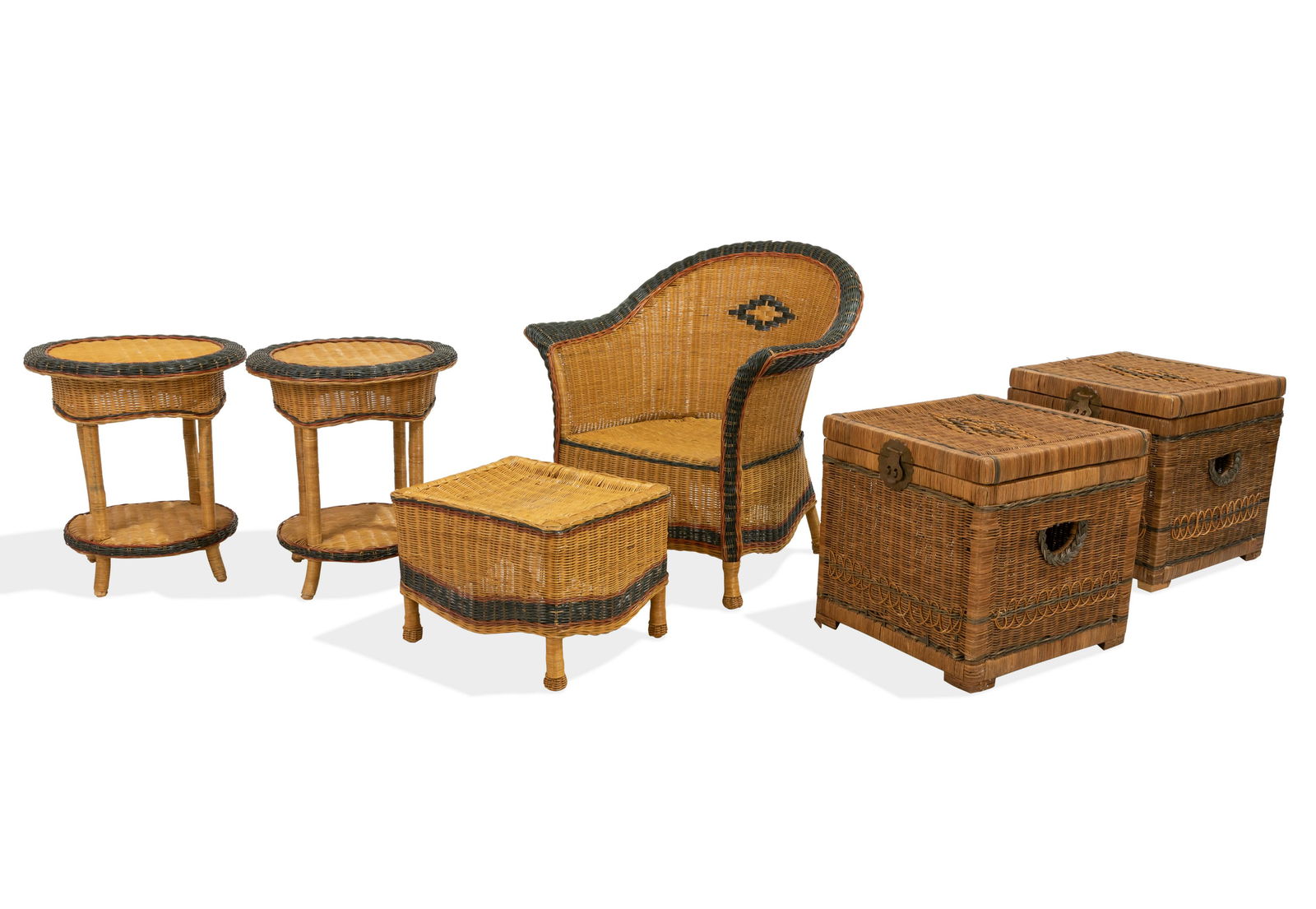 Wicker Chair, Ottoman, Chests and Tables (1 of 3)