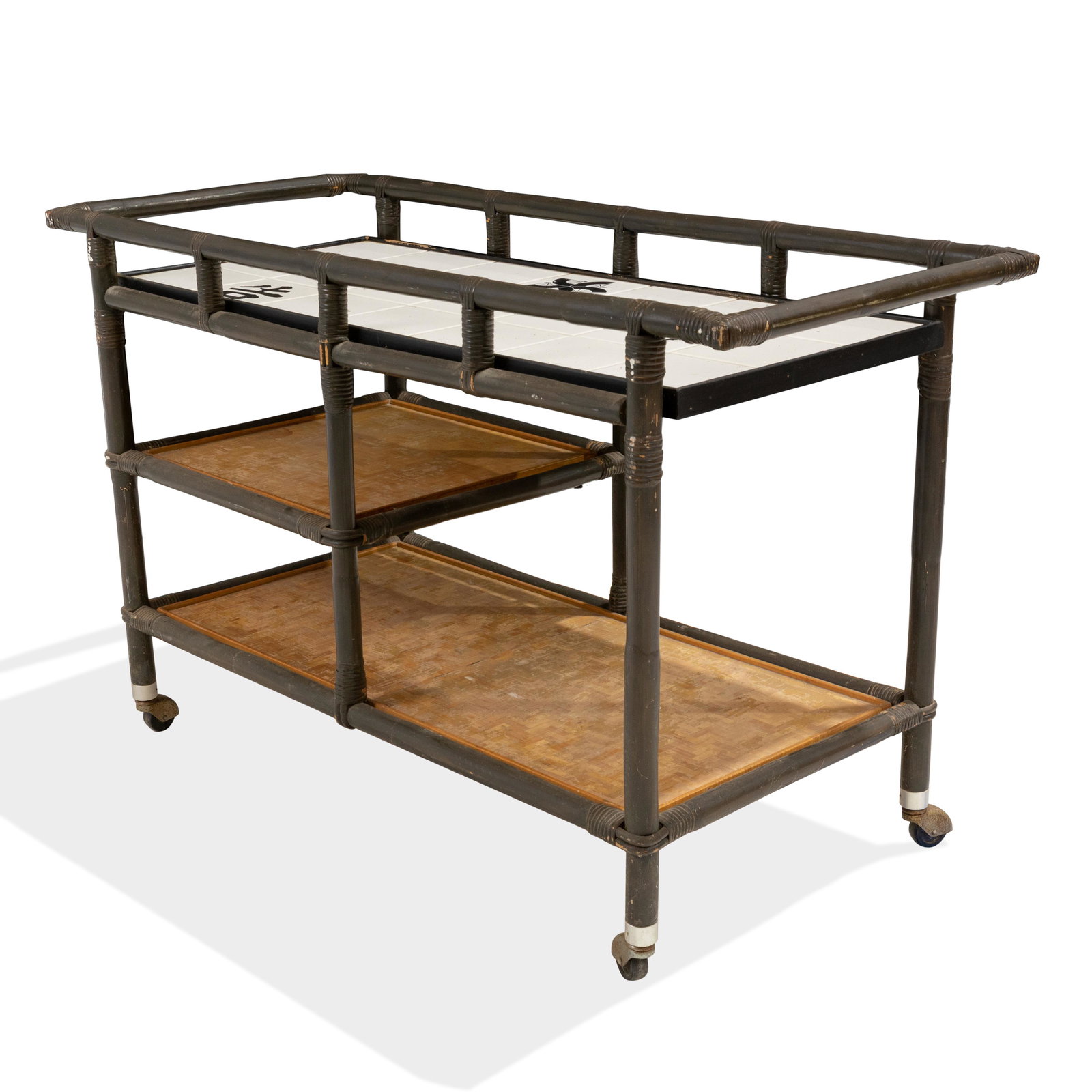 Ficks Reed - Tile Top  Bar Cart (1 of 2)