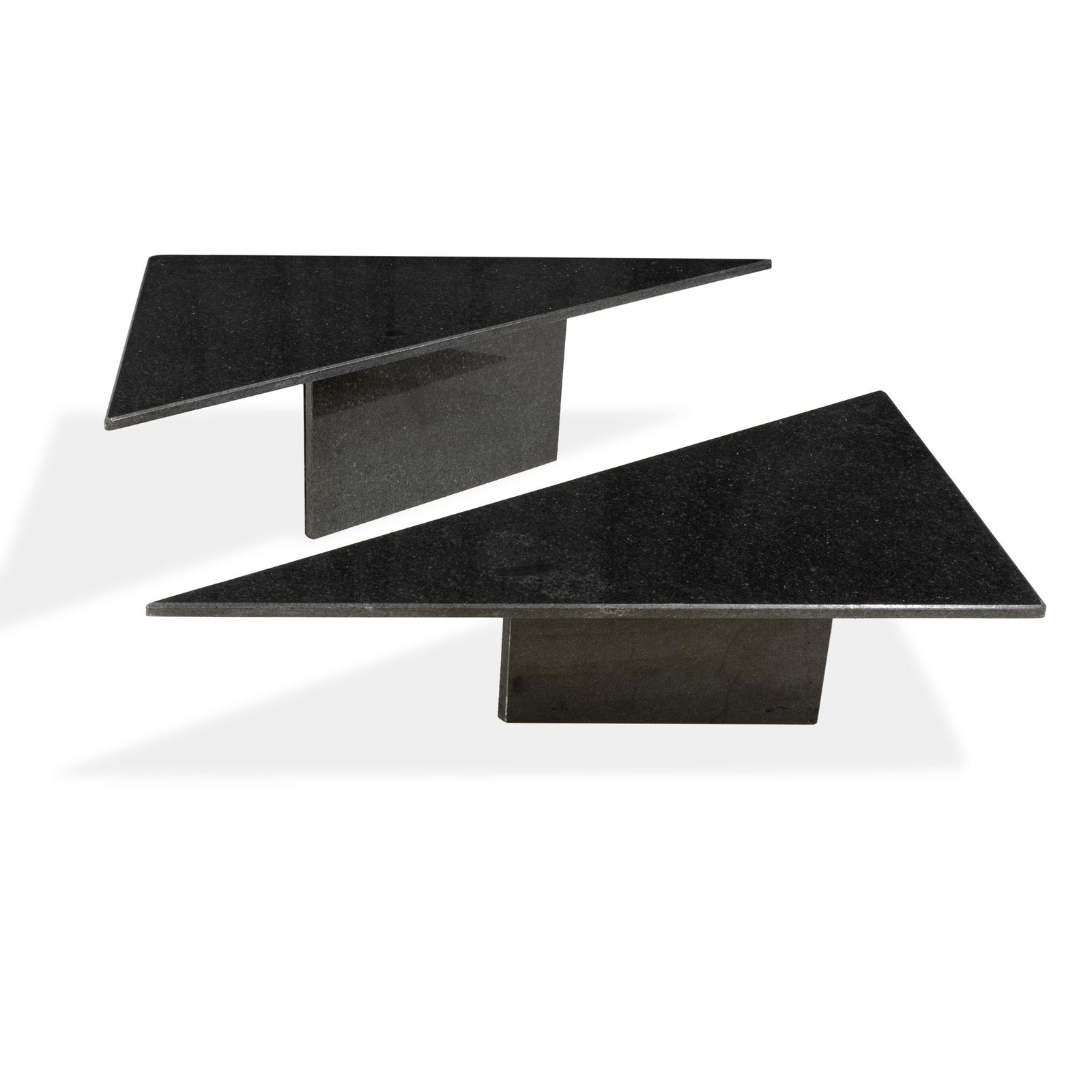 Two Part Graduated Granite Coffee Table: Description - Two part graduated granite coffee table. Dimensions - 15" x 61" x 23"