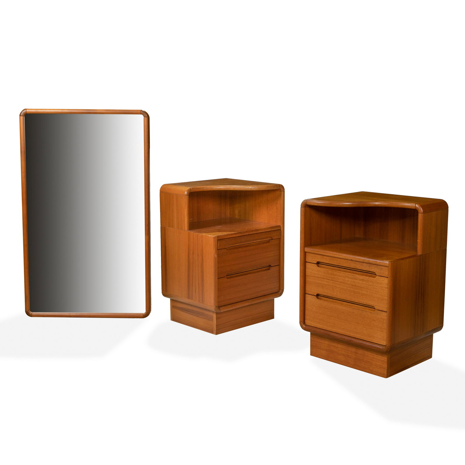 Danish Style Teak Nightstands & Mirror (1 of 3)