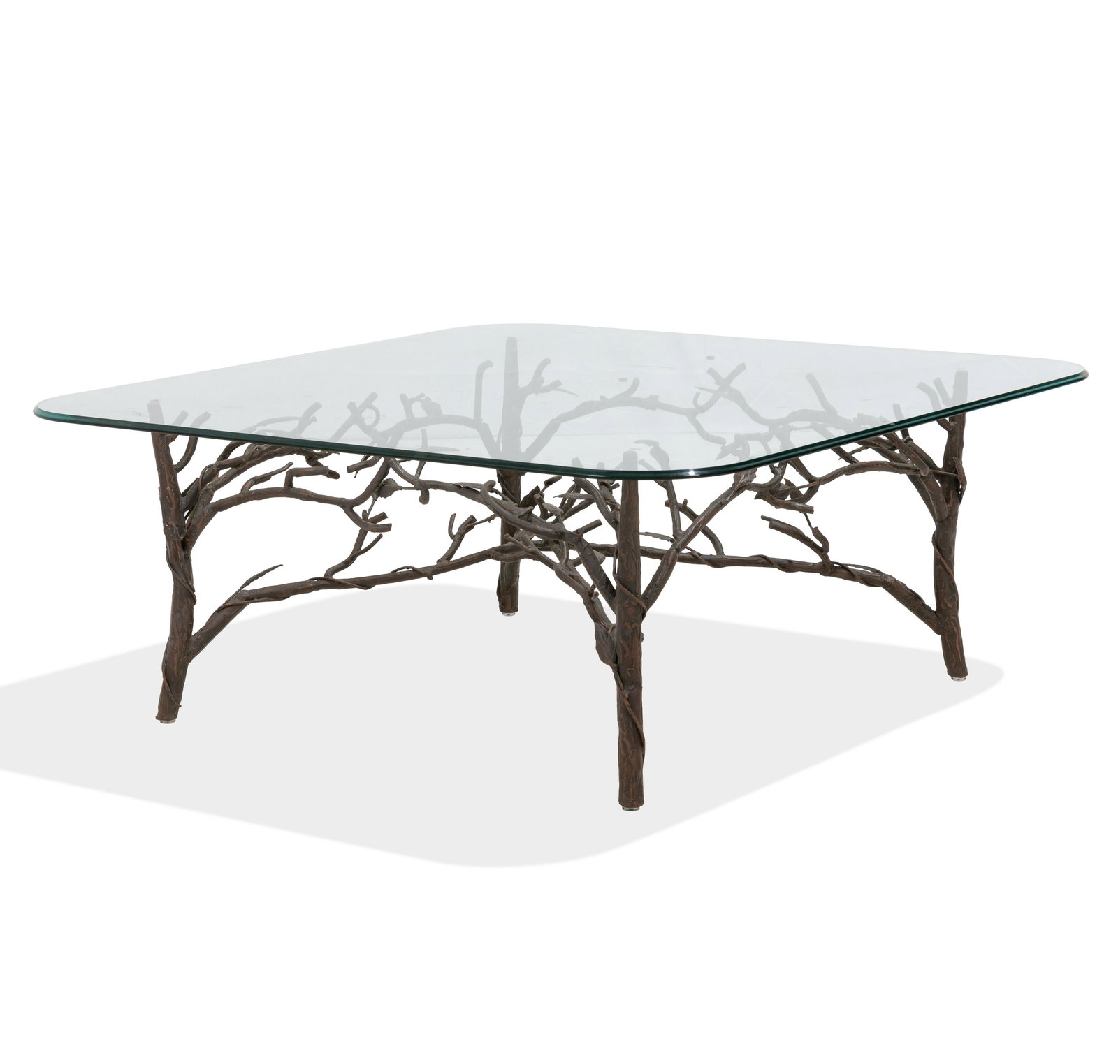Faux Bois Iron and Glass Coffee Table (1 of 3)