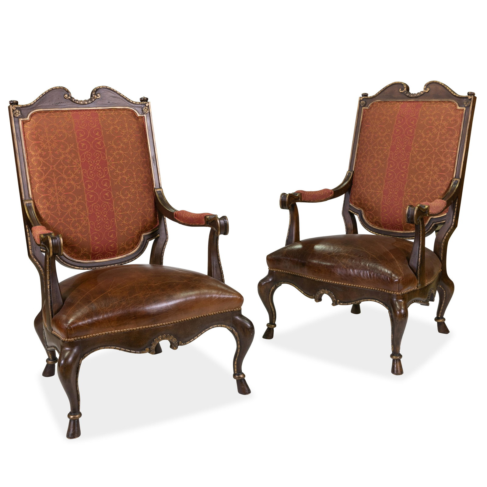 Italian Style Leather Arm Chairs (1 of 3)