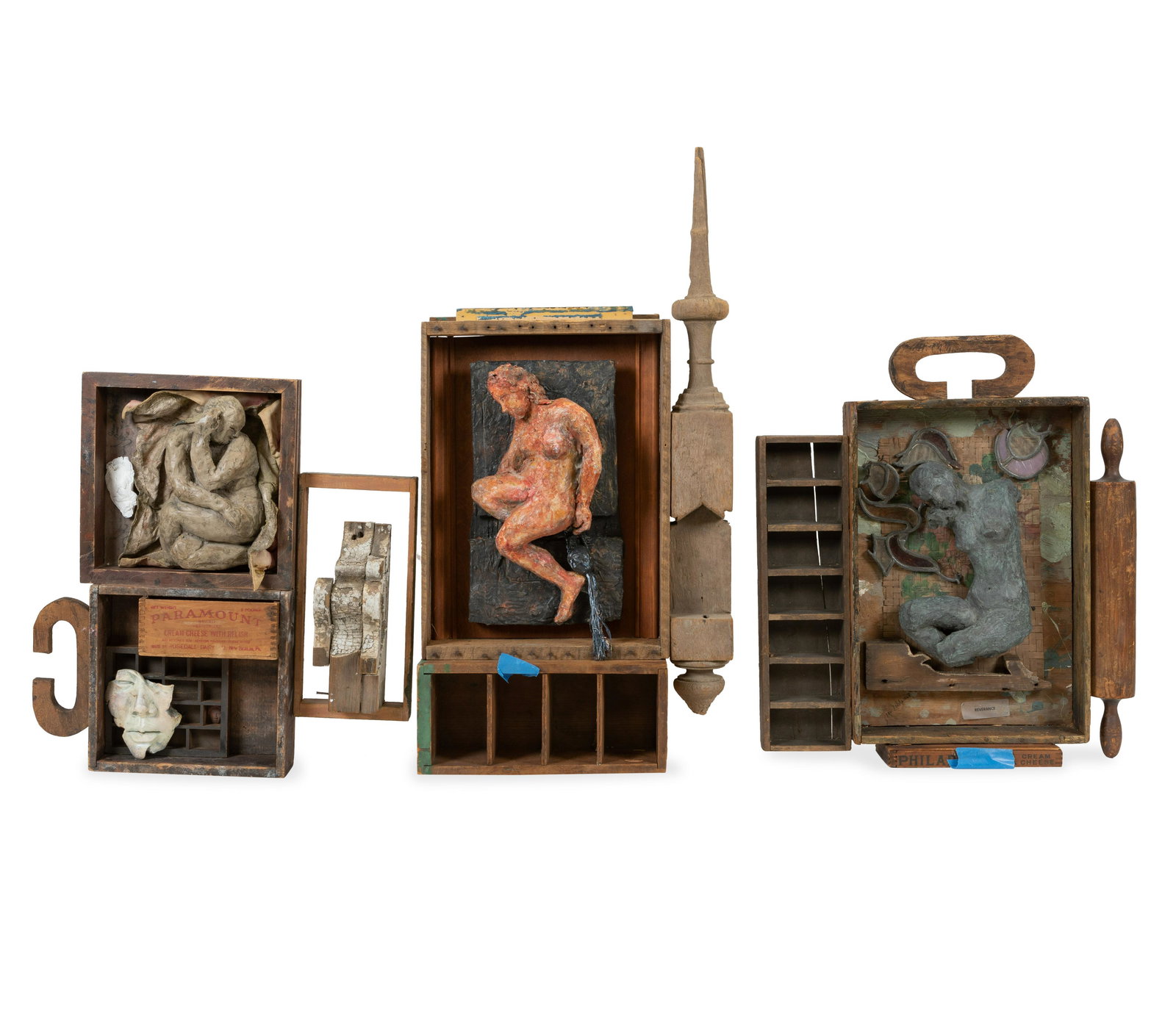 Joan Goldsmith Figural Folk Art Shadowbox Sculptures (1 of 5)