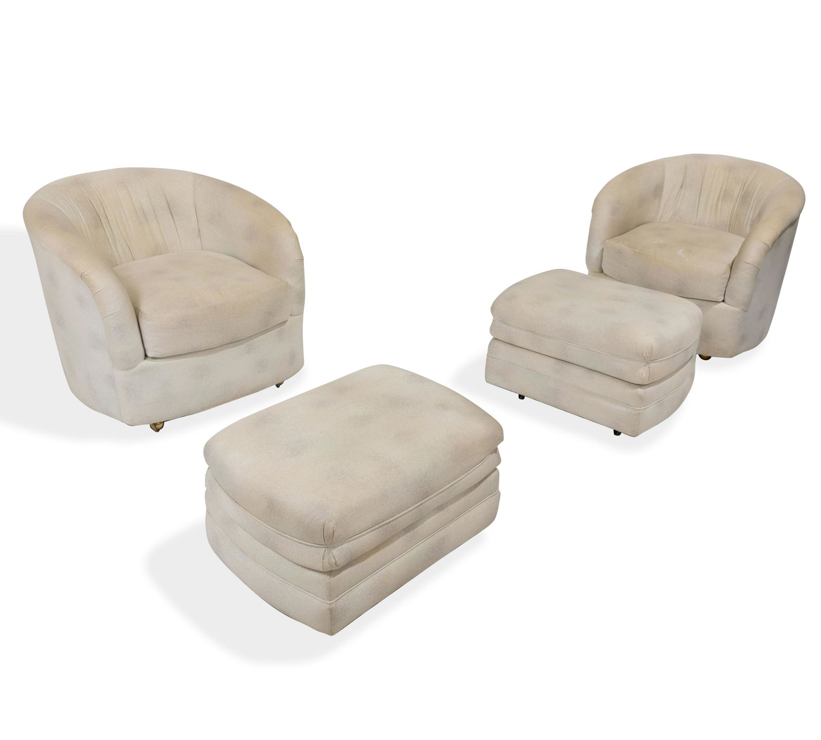 Mid Century Tub Chairs and Ottomans - Pair (1 of 5)