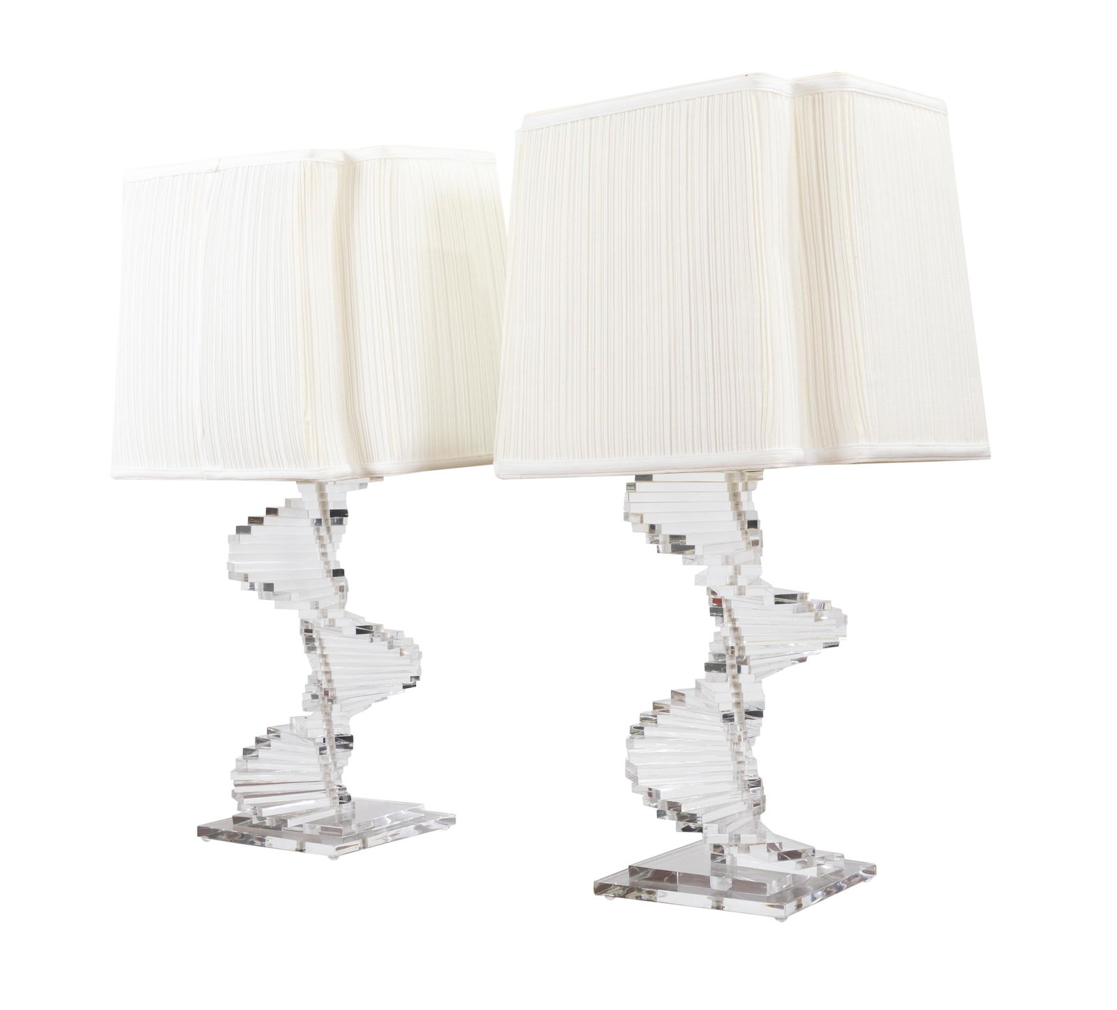 Stacked Lucite Lamps - Pair (1 of 2)