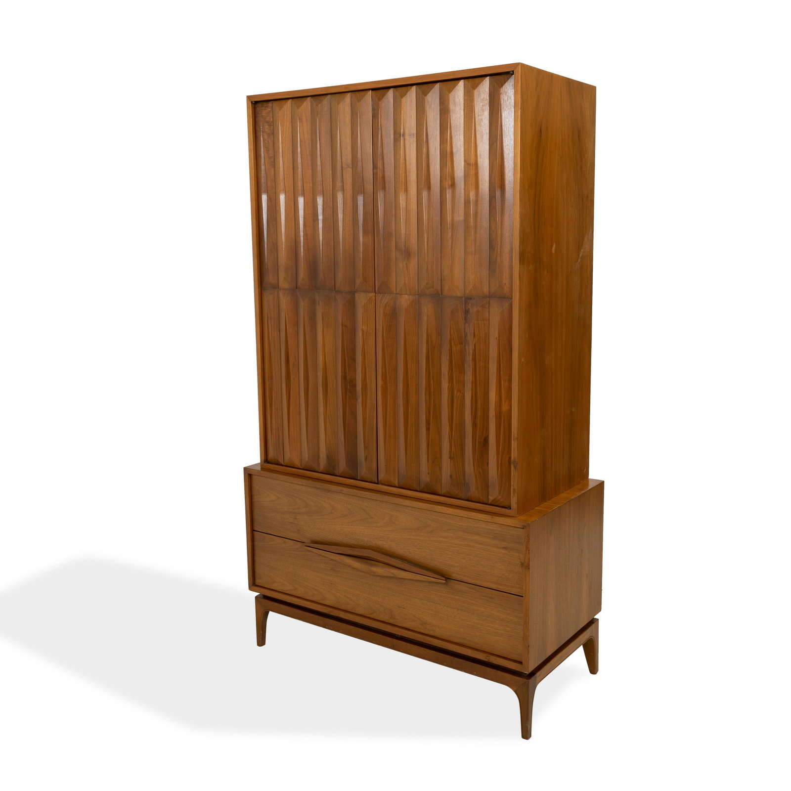 Faceted Walnut Chifferobe (1 of 5)