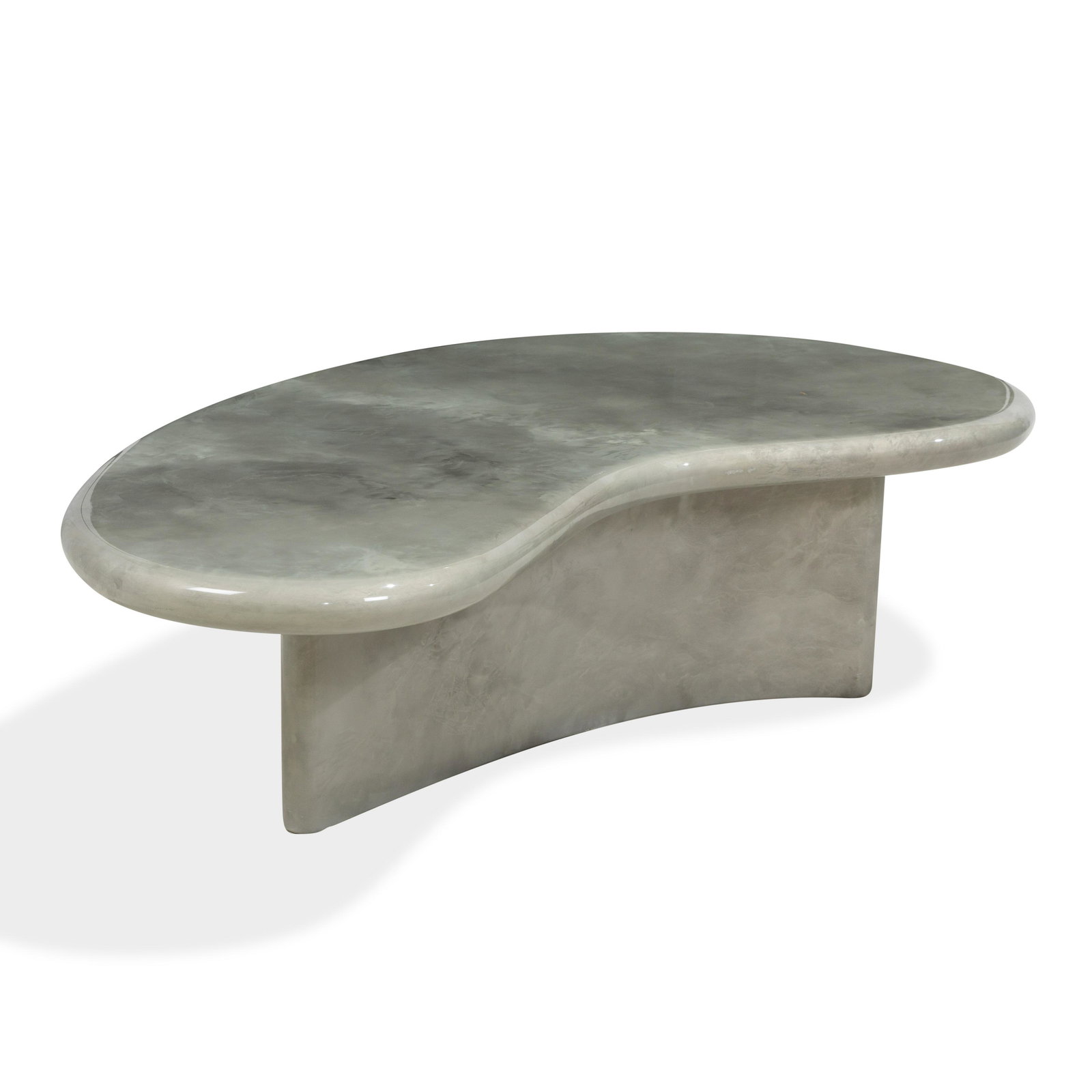 Gray Lacquer Kidney Coffee Table (1 of 2)