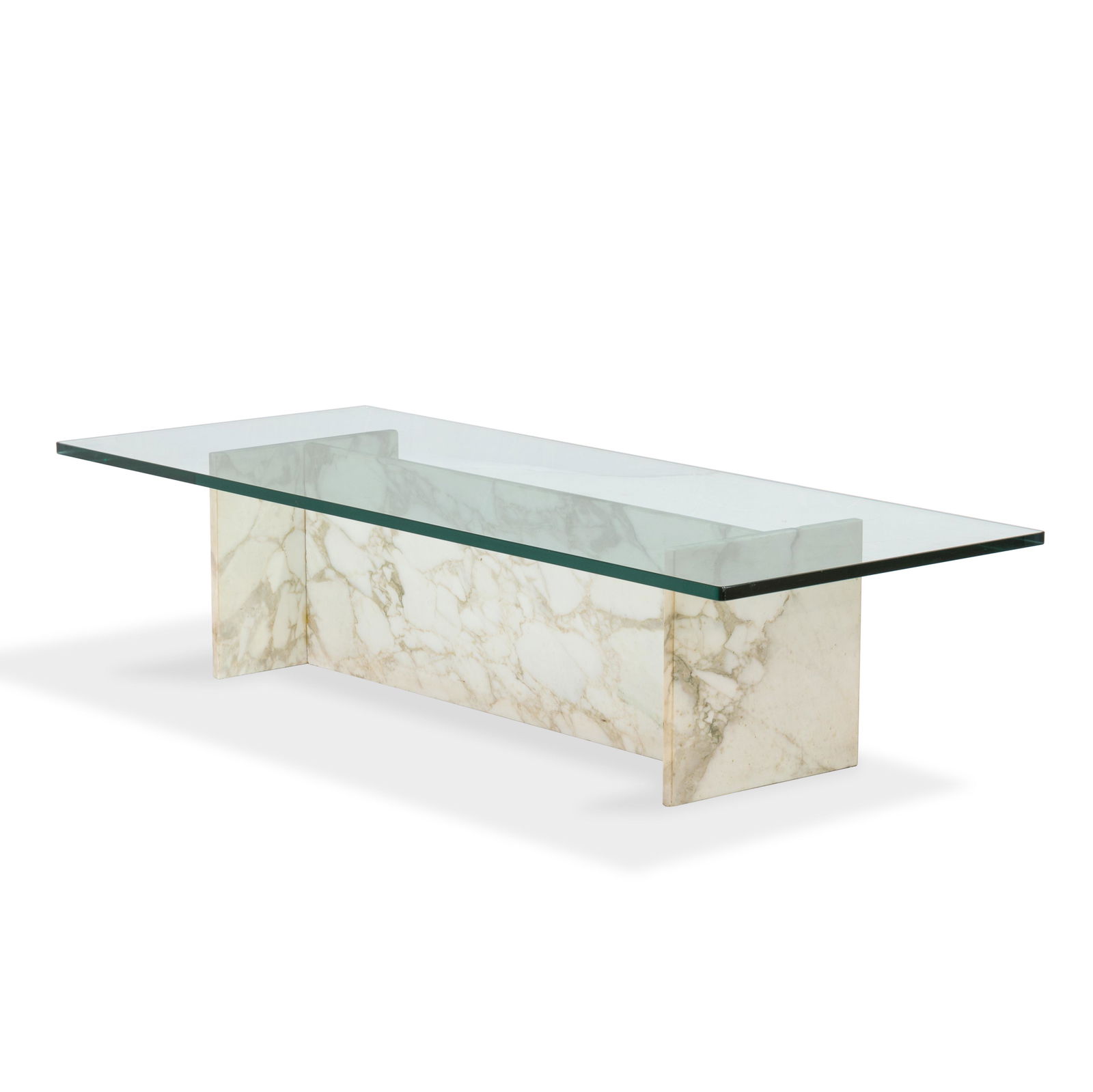 Carrara Marble and Glass Coffee Table (1 of 2)