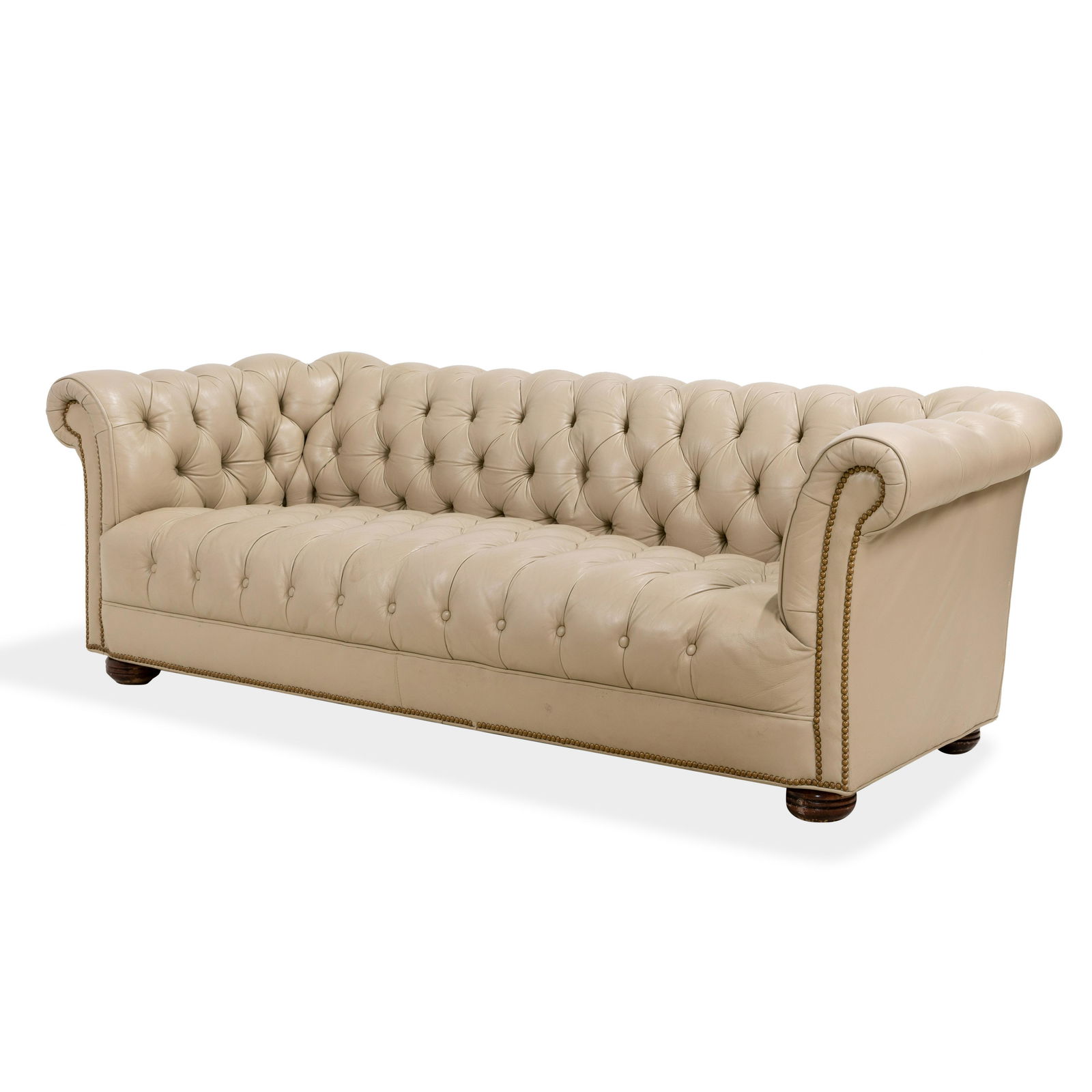 Creme Leather Chesterfield (1 of 4)