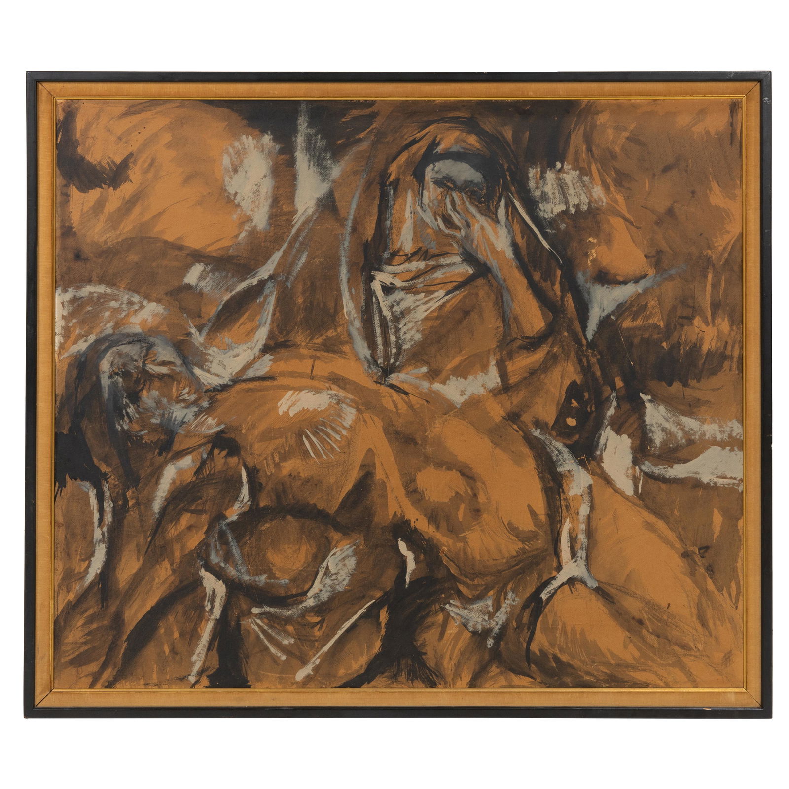 Wash on Masonite: Description - Wash on masonite. Dimensions - 44" x 51"