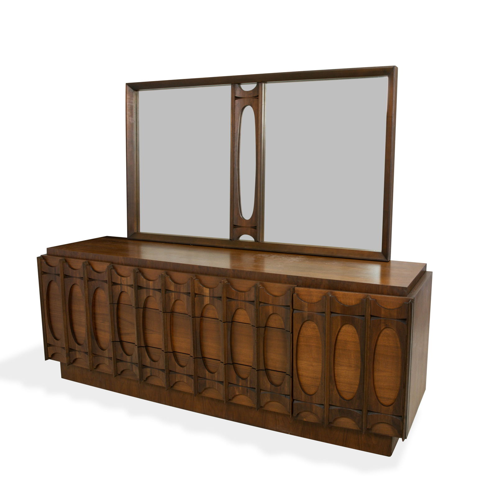 Brutalist Walnut Long Dresser (1 of 5)