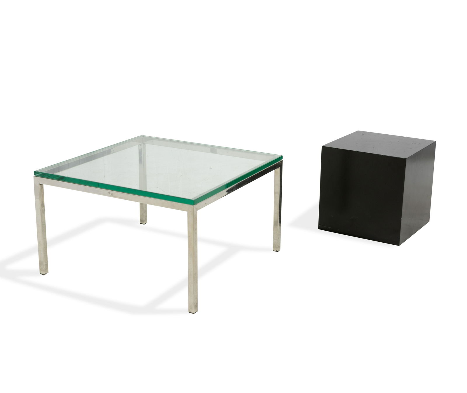 Knoll Style Chrome Coffee Table & Cube Table (1 of 3)