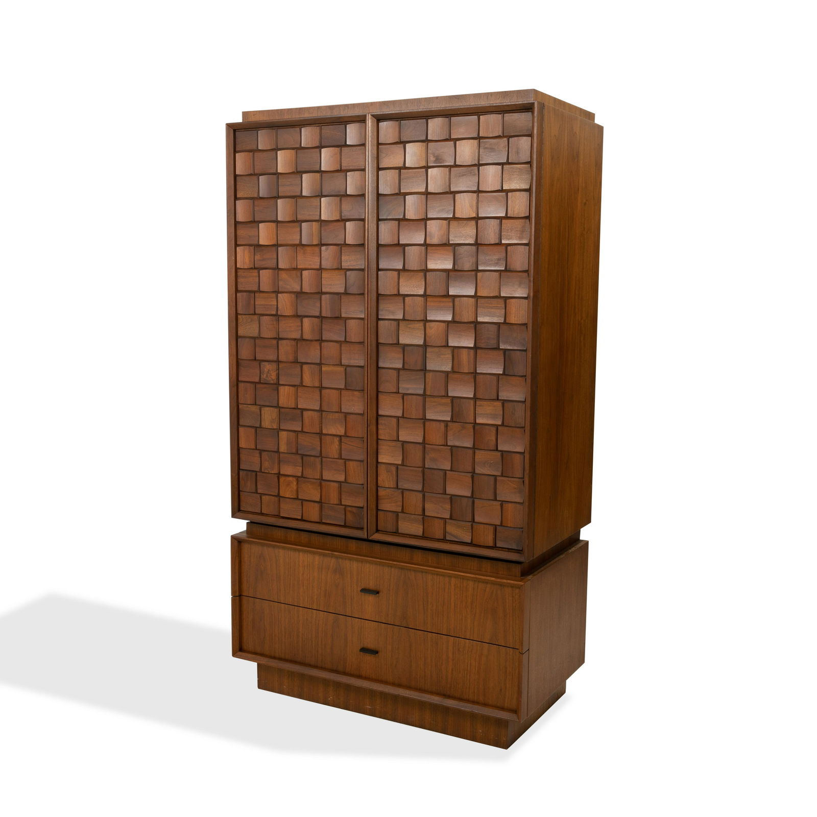 Walnut Brutalist Two Piece Chifferobe (1 of 4)