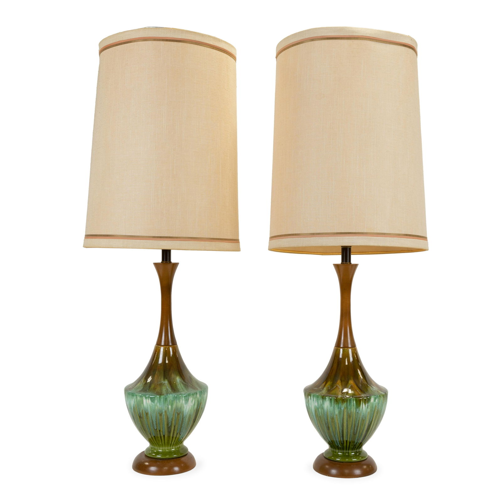 Mid Century Pottery Lamps - Pair (1 of 2)