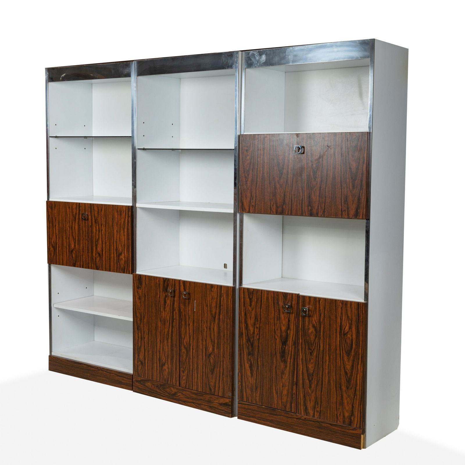 Faux Rosewood Threepart Bookcase (1 of 2)