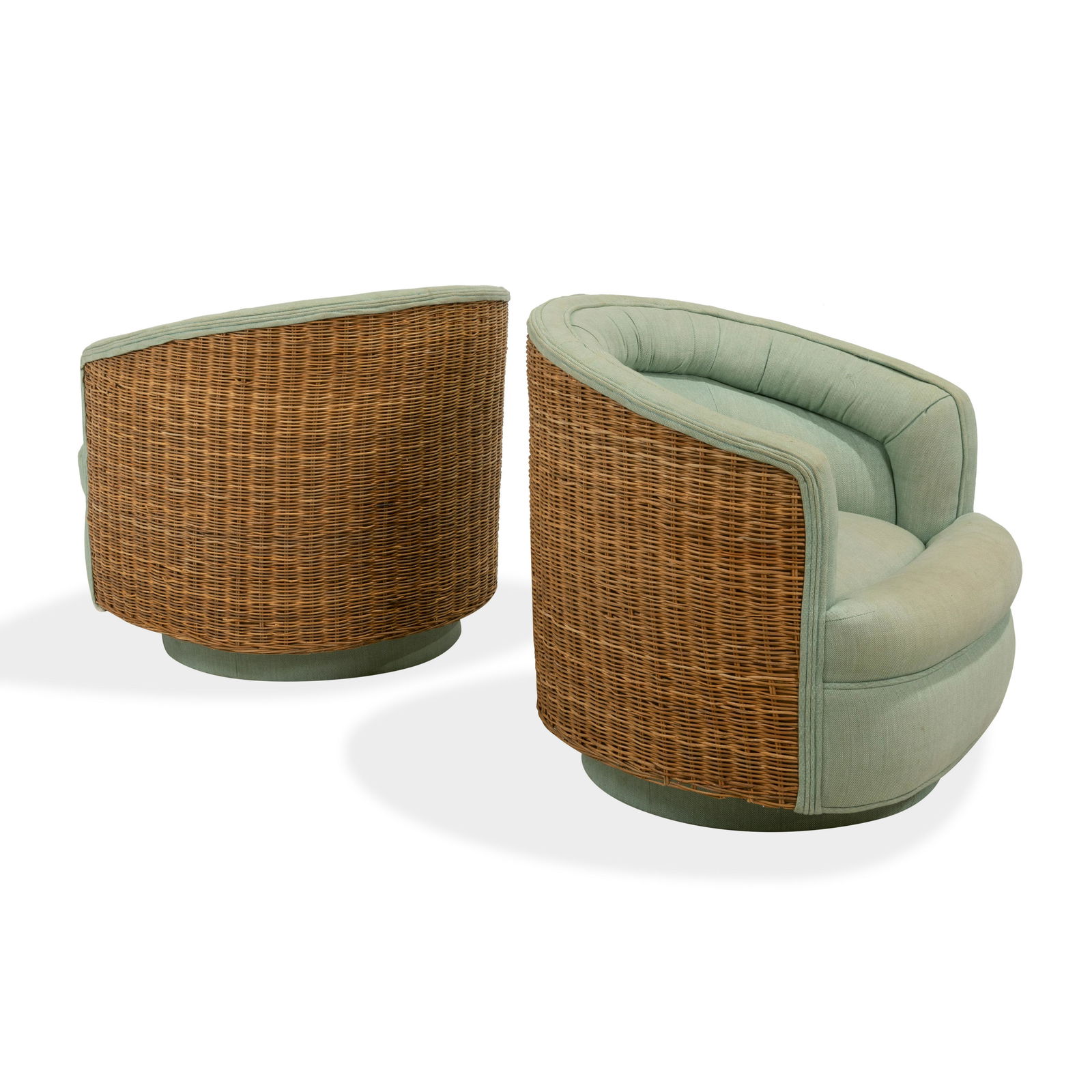 Wicker Back Swivel Chairs - Pair (1 of 3)
