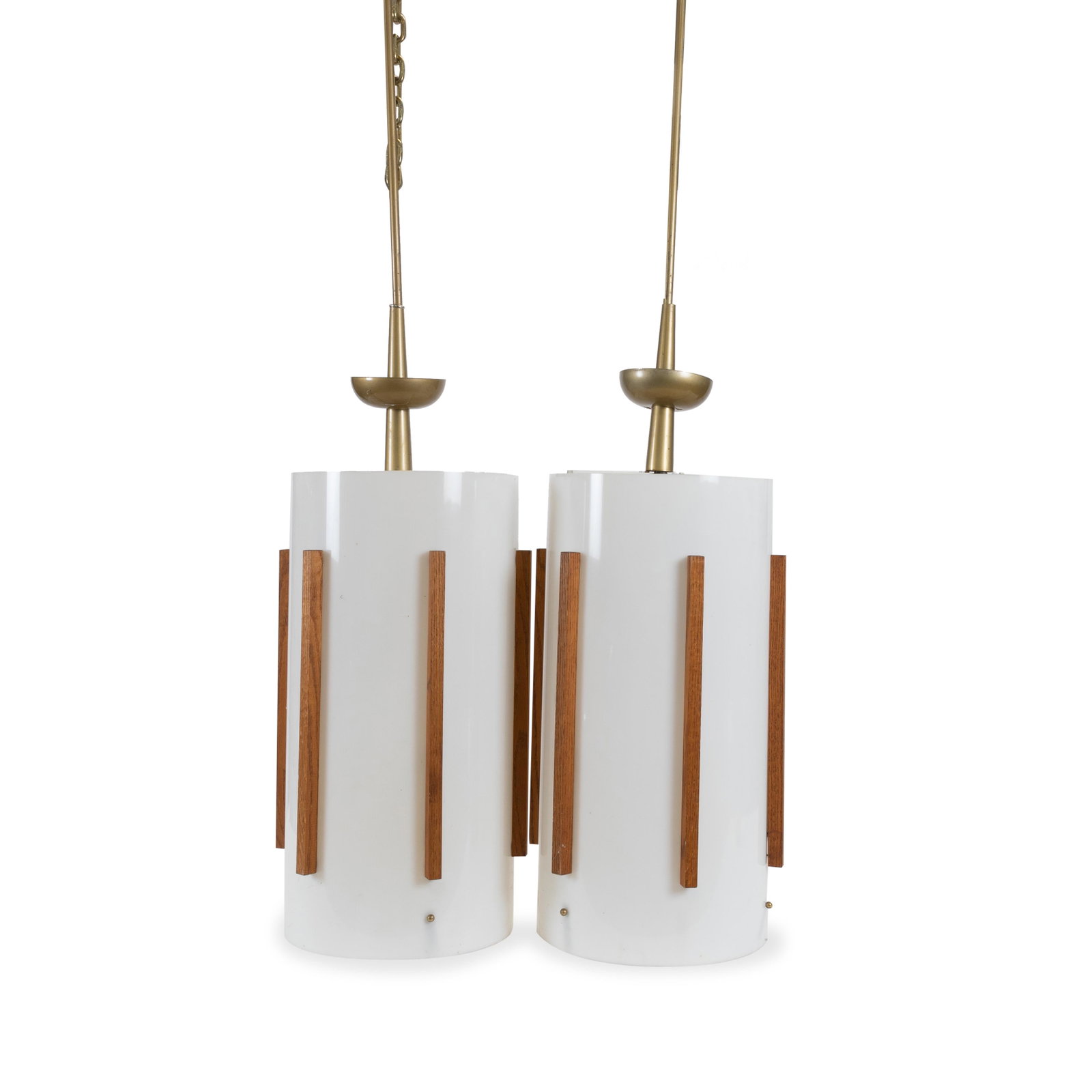 Mid Century Church Style Fixtures: Description - Pair of mid century church style fixtures. Dimensions - 61" x 12"