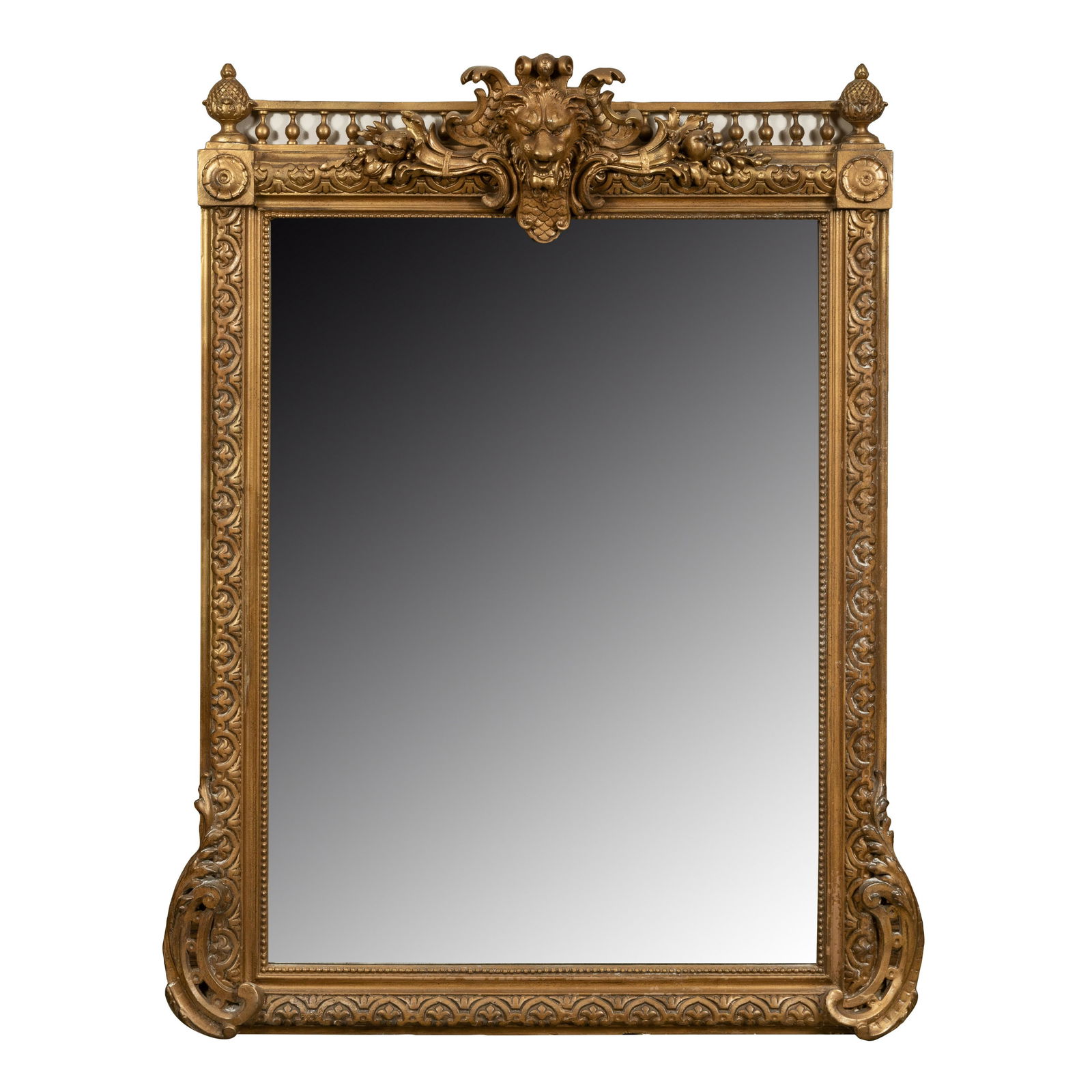 Victorian Style Figural Lions Head Mirror (1 of 5)