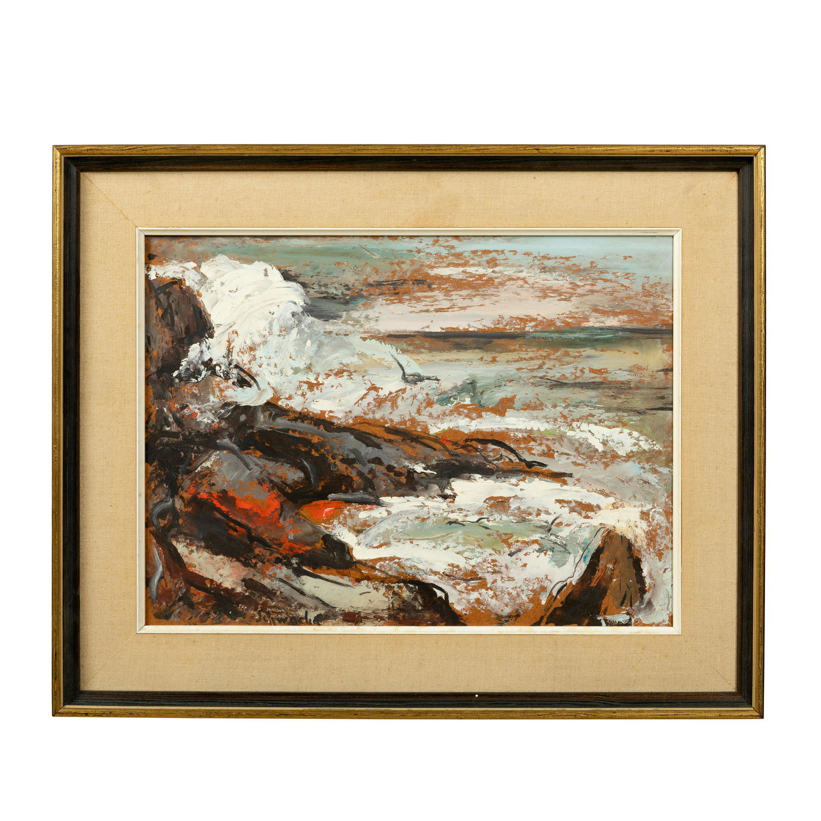 George Schwacha - Oil on Board Seascape (1 of 2)